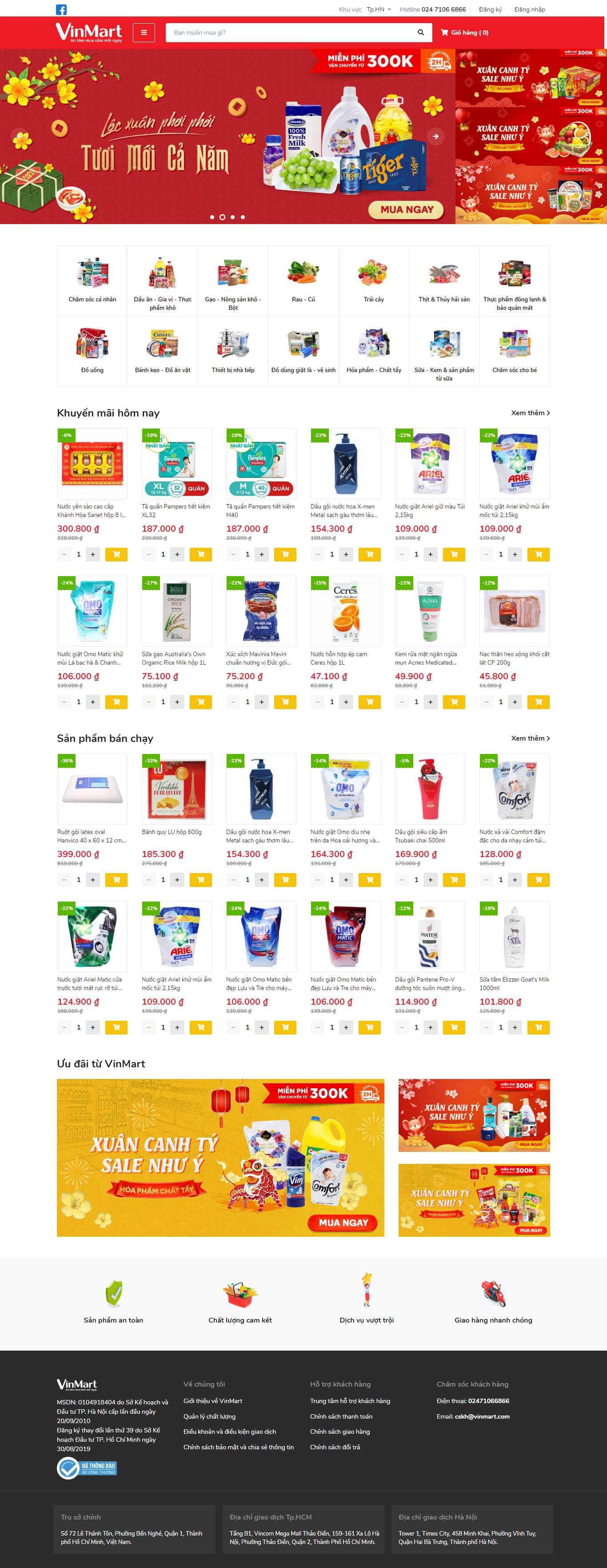 Thiết kế Web bán đồ tạp hoá vinmart.com