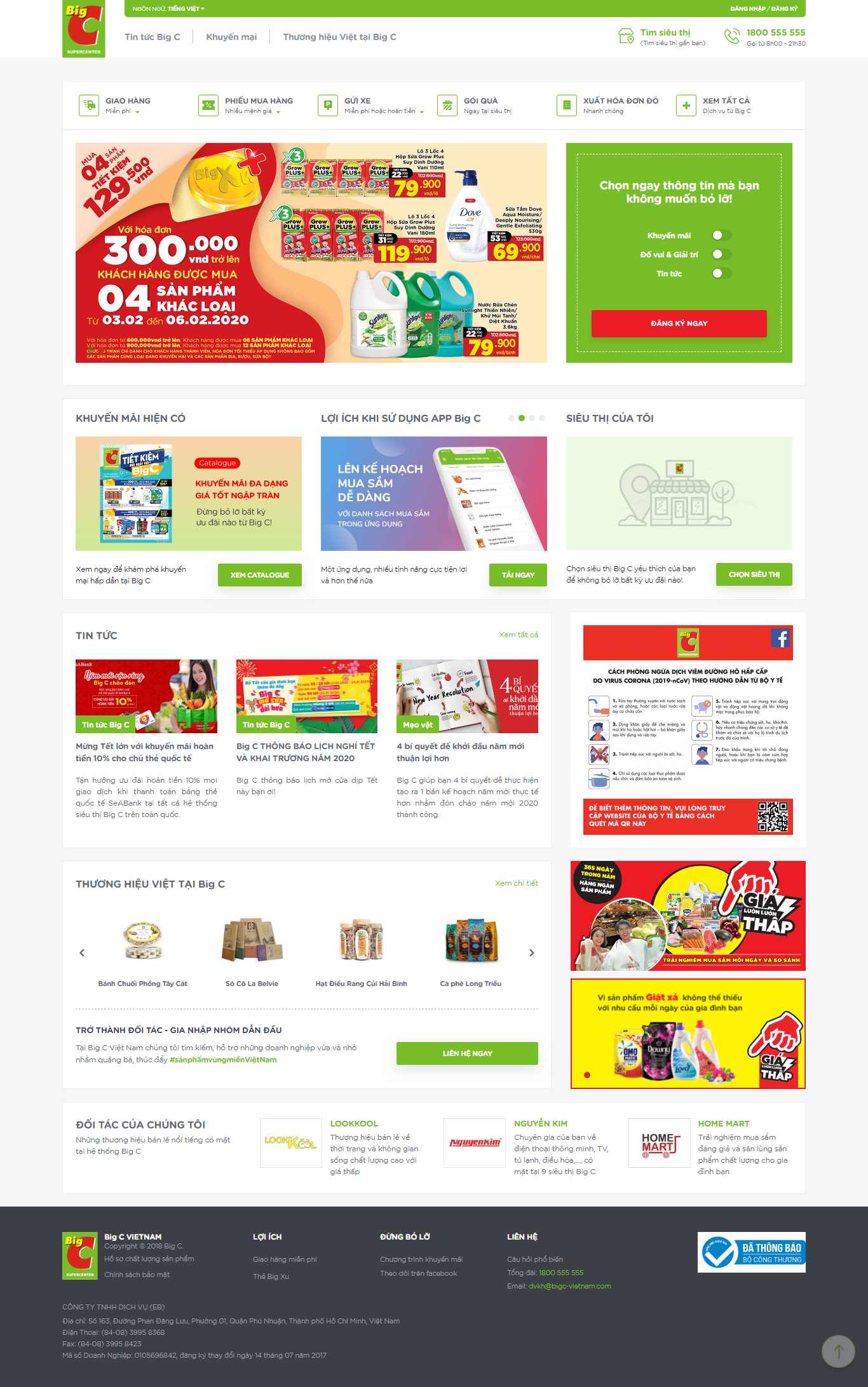 Thiết kế Web bán đồ tạp hoá bigc.vn