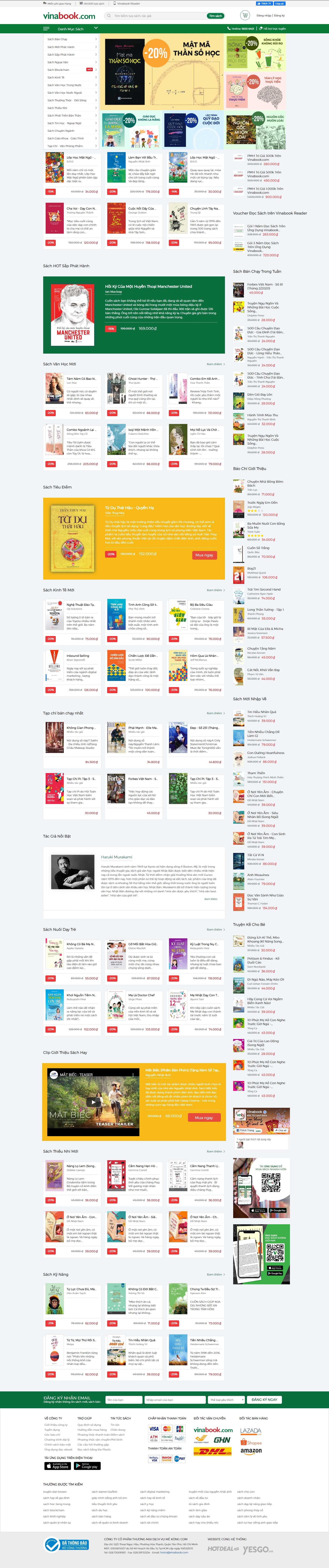 Thiết kế Web nhà sách vinabook.com