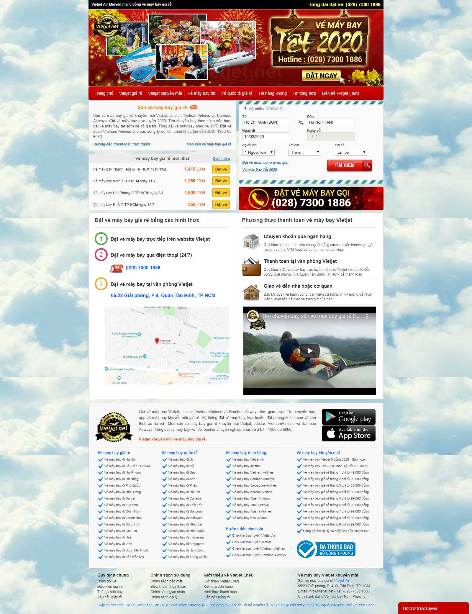 Thiết kế Web bán vé máy bay vietjet.net