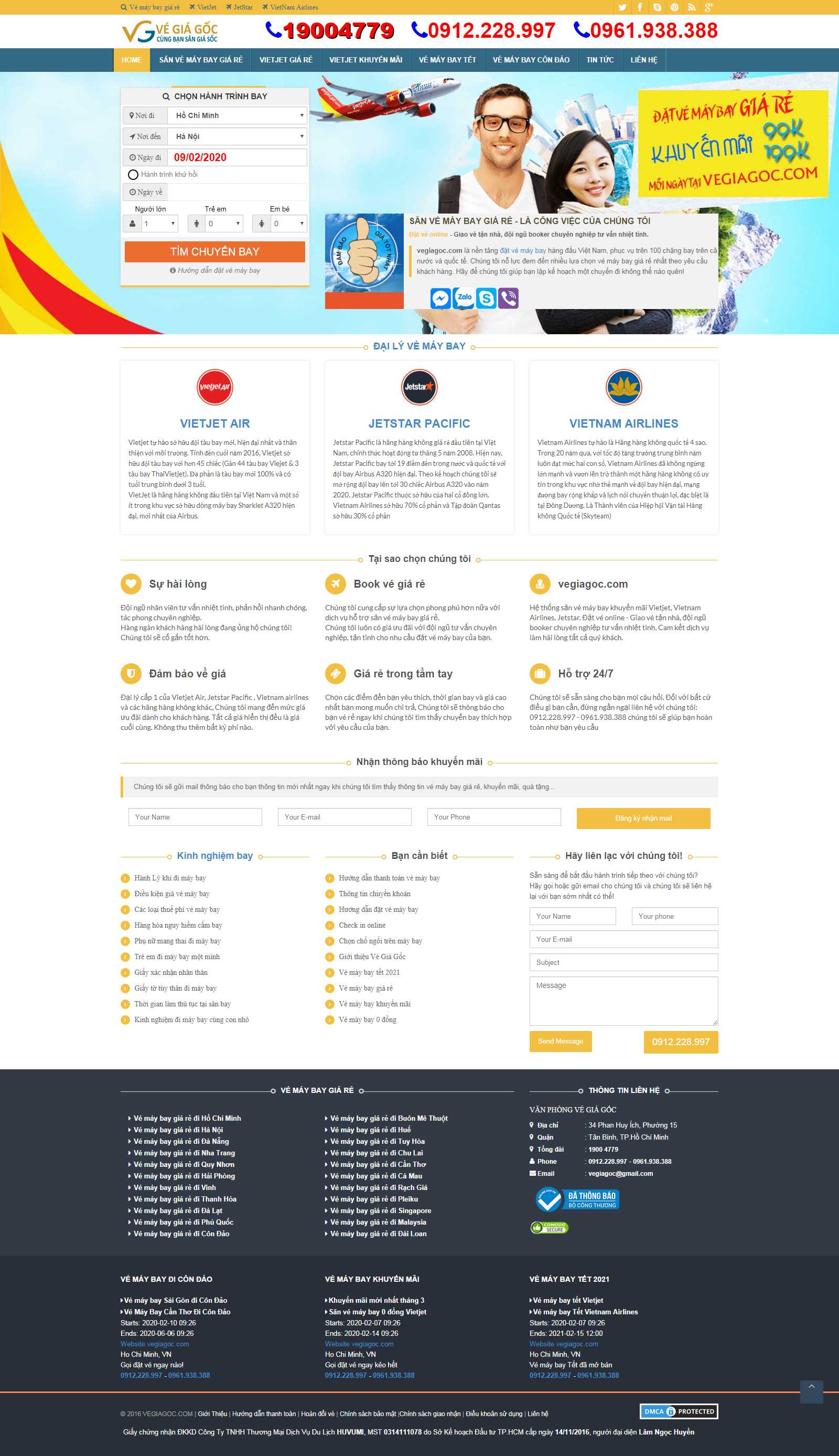 Thiết kế Web bán vé máy bay vegiagoc.com