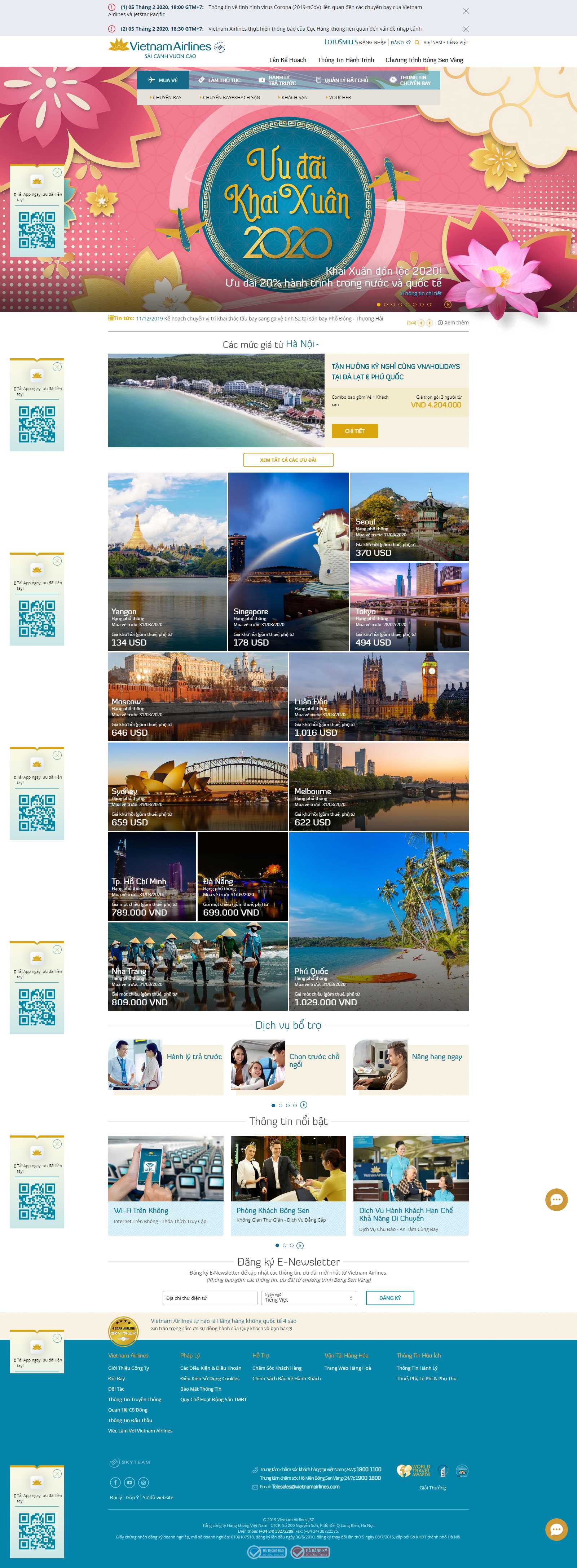 Thiết kế Web wordpress giá rẻ vietnamairlines.com