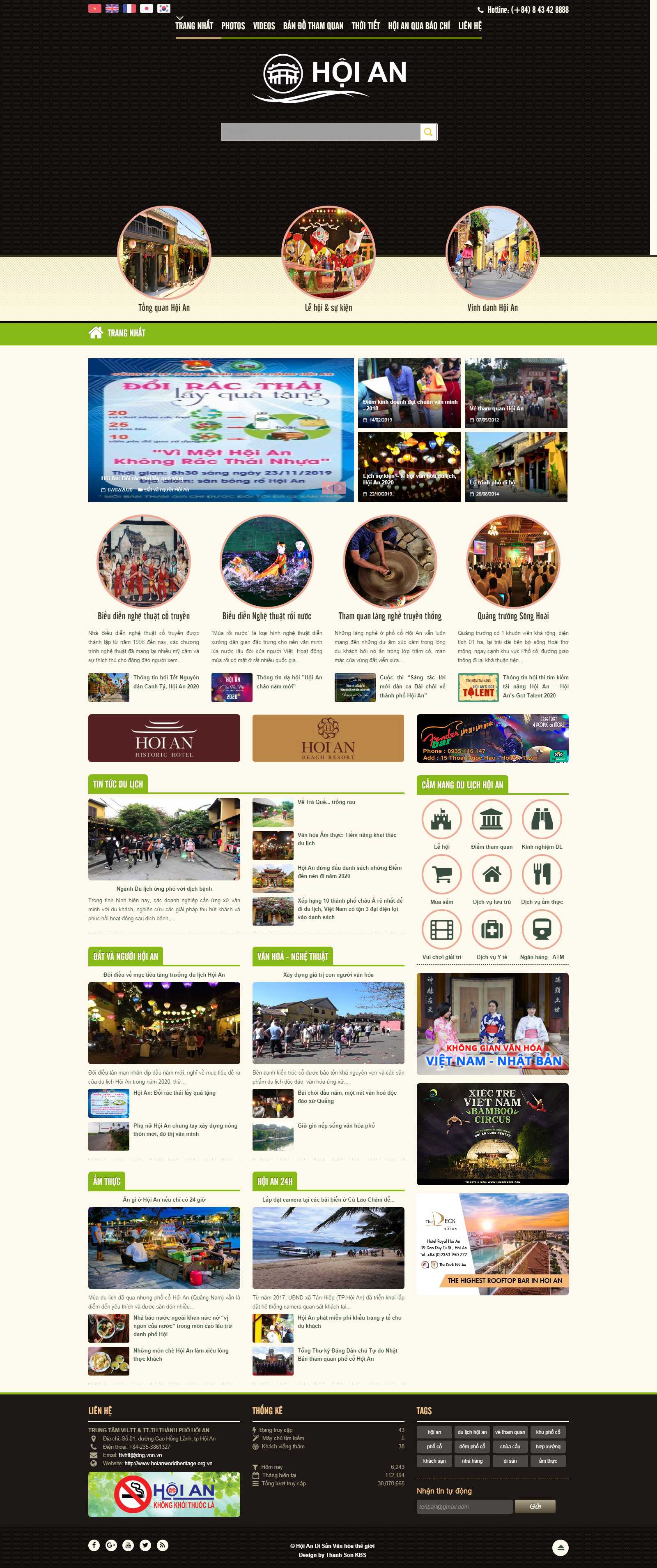 Thiết kế Web wordpress theo yêu cầu hoianworldheritage.org.vn