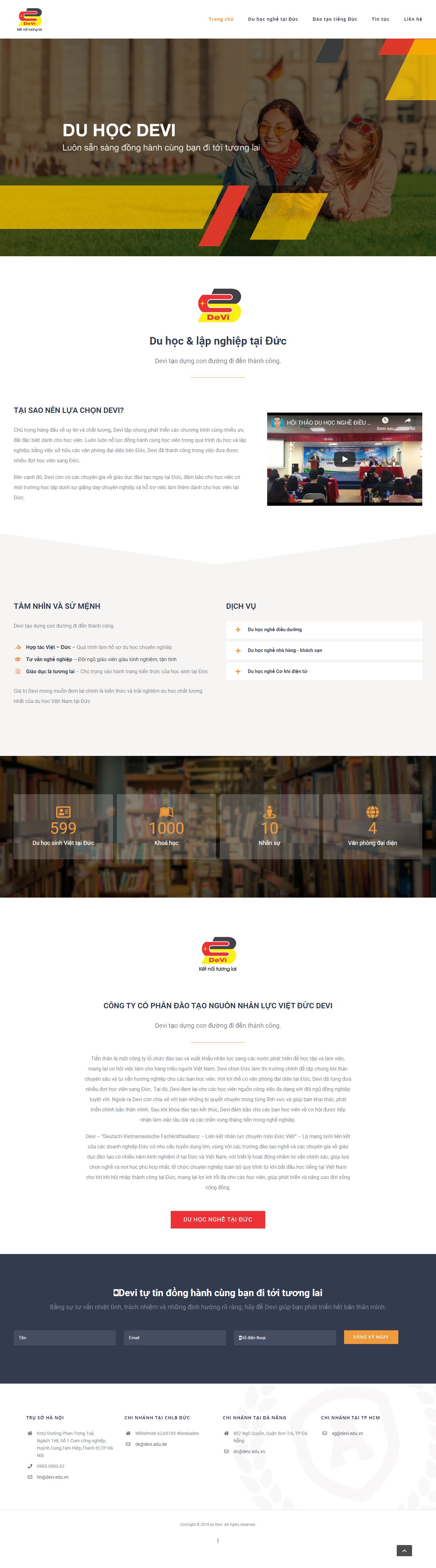 Thiết kế Web mới devi.edu.vn