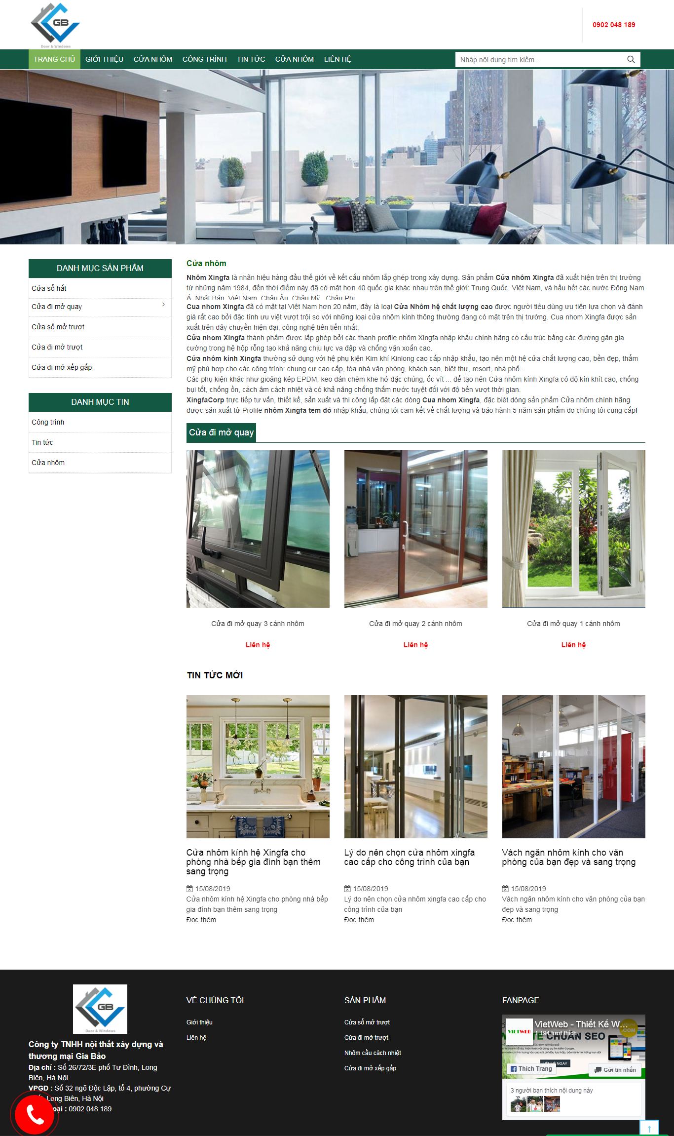 Thiết kế Web mới giabaowindows.com