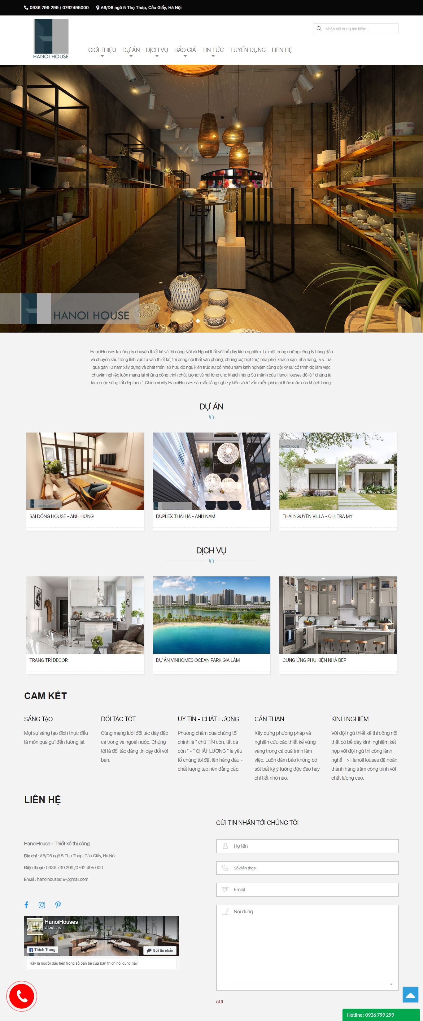 Thiết kế Web mới hanoihouses.com.vn