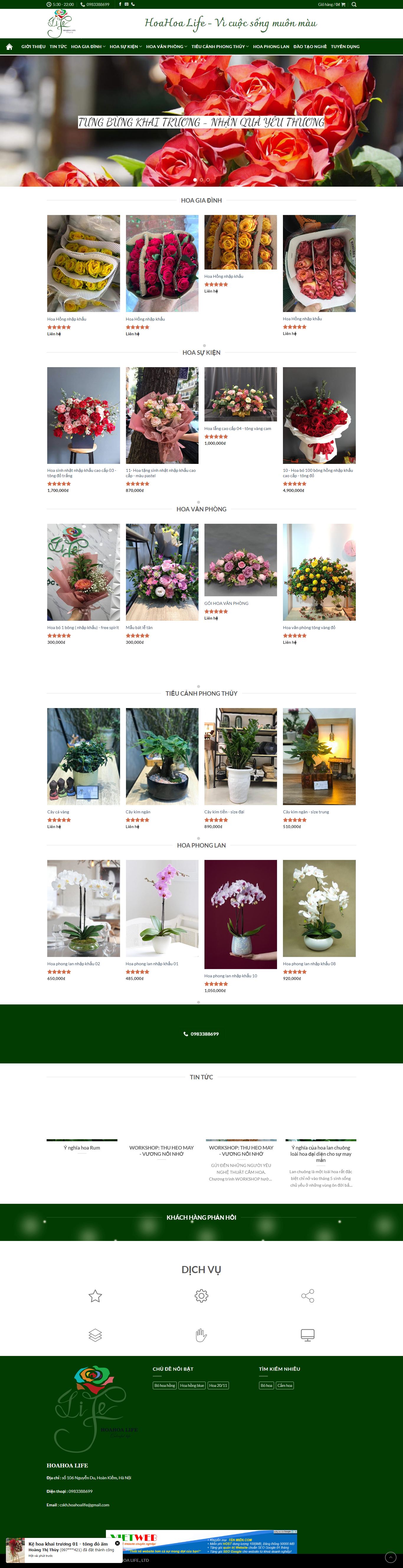 Thiết kế Web mới hoahoalife.vn