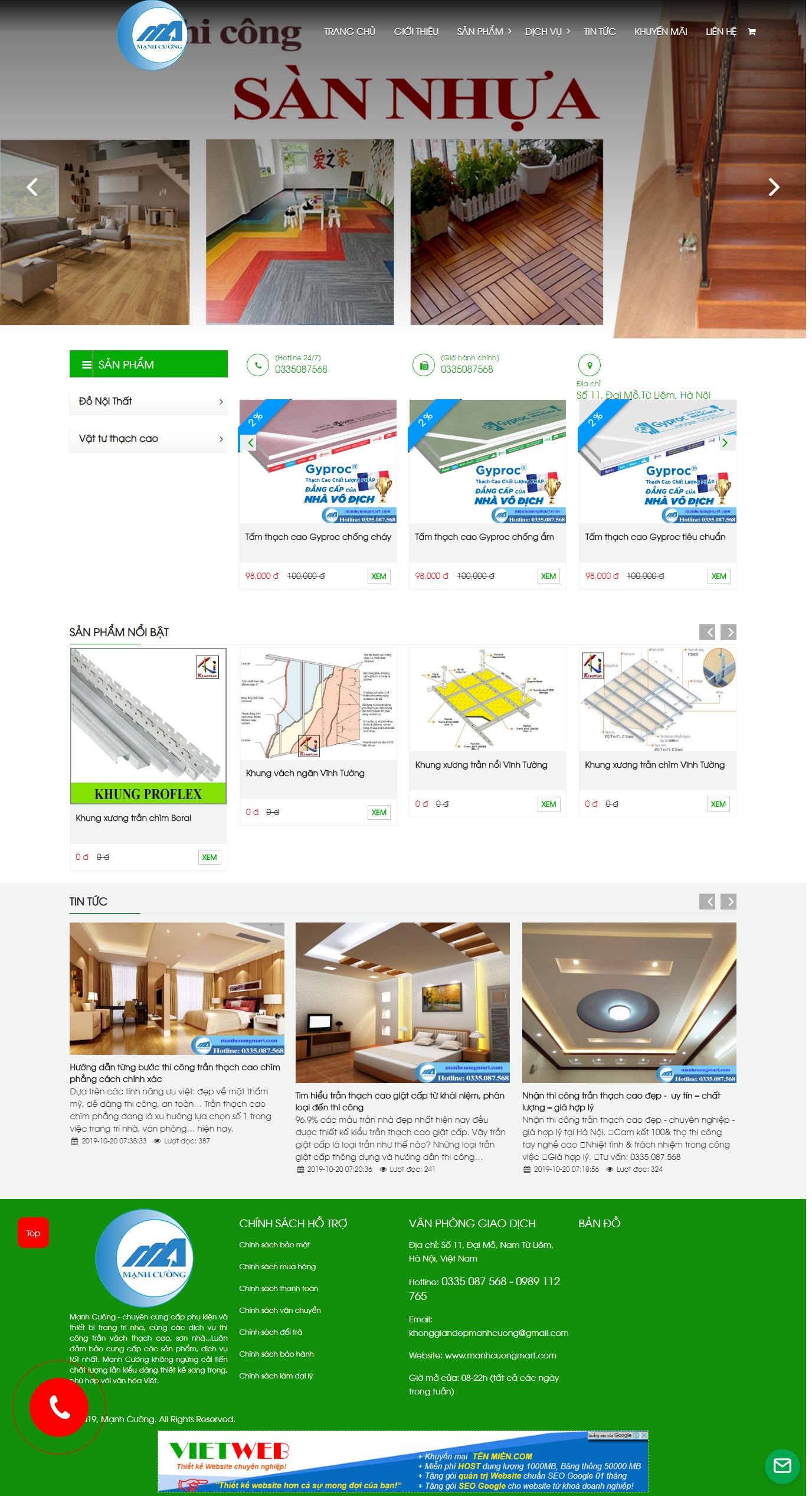 Thiết kế Web mới manhcuongmart.com