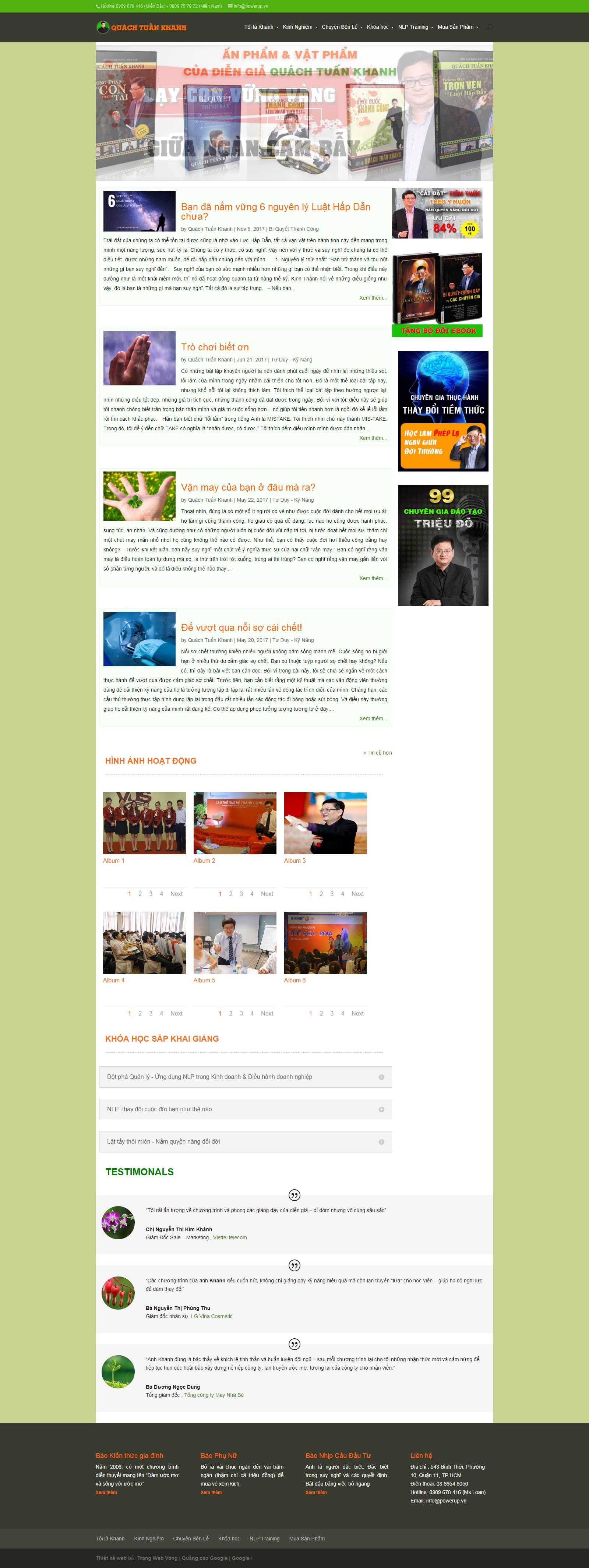 Thiết kế Web nghệ sỹ ca sĩ cá nhân quachtuankhanh.net