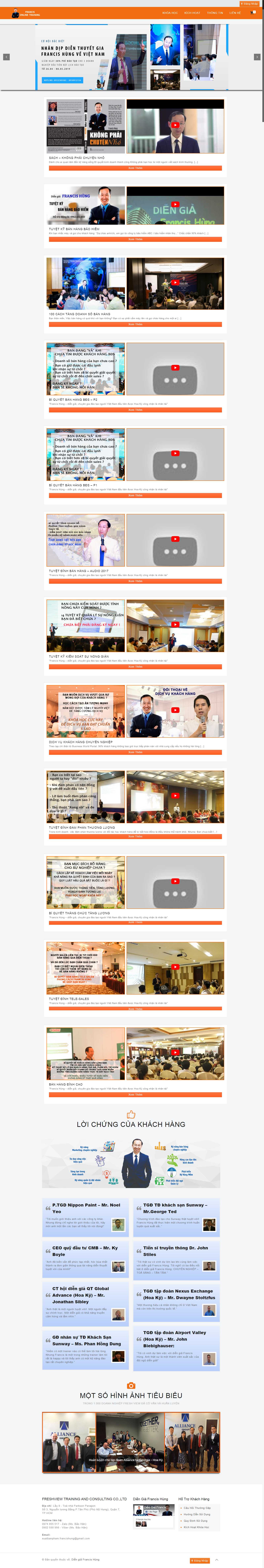 Thiết kế Web nghệ sỹ ca sĩ cá nhân diengiafrancishung.net