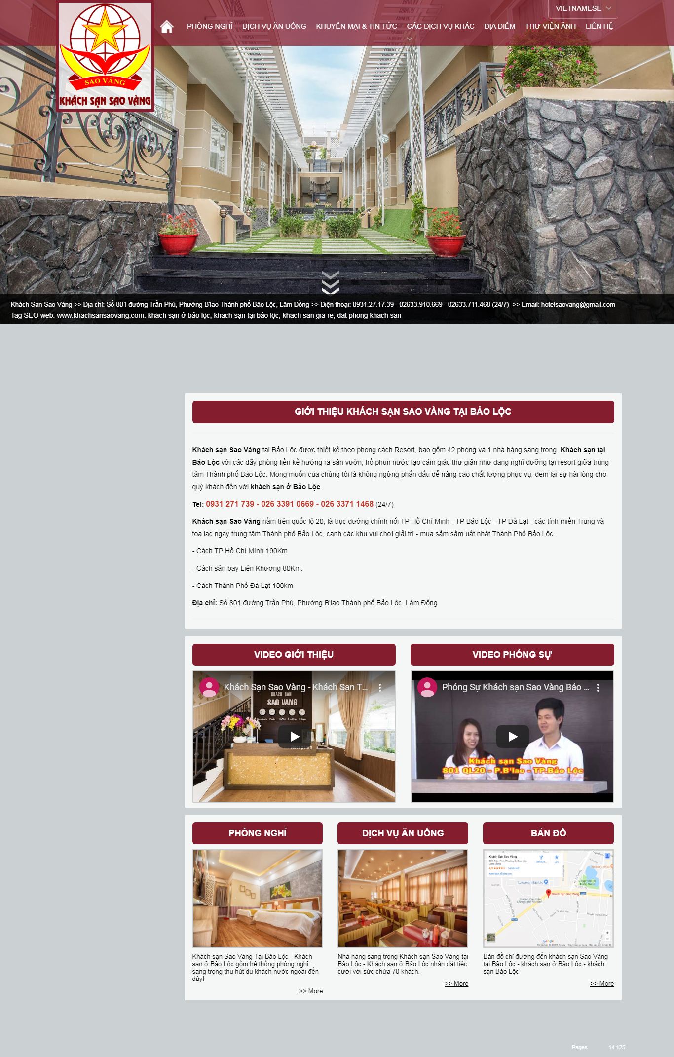 Thiết kế Web mới khachsansaovang.com