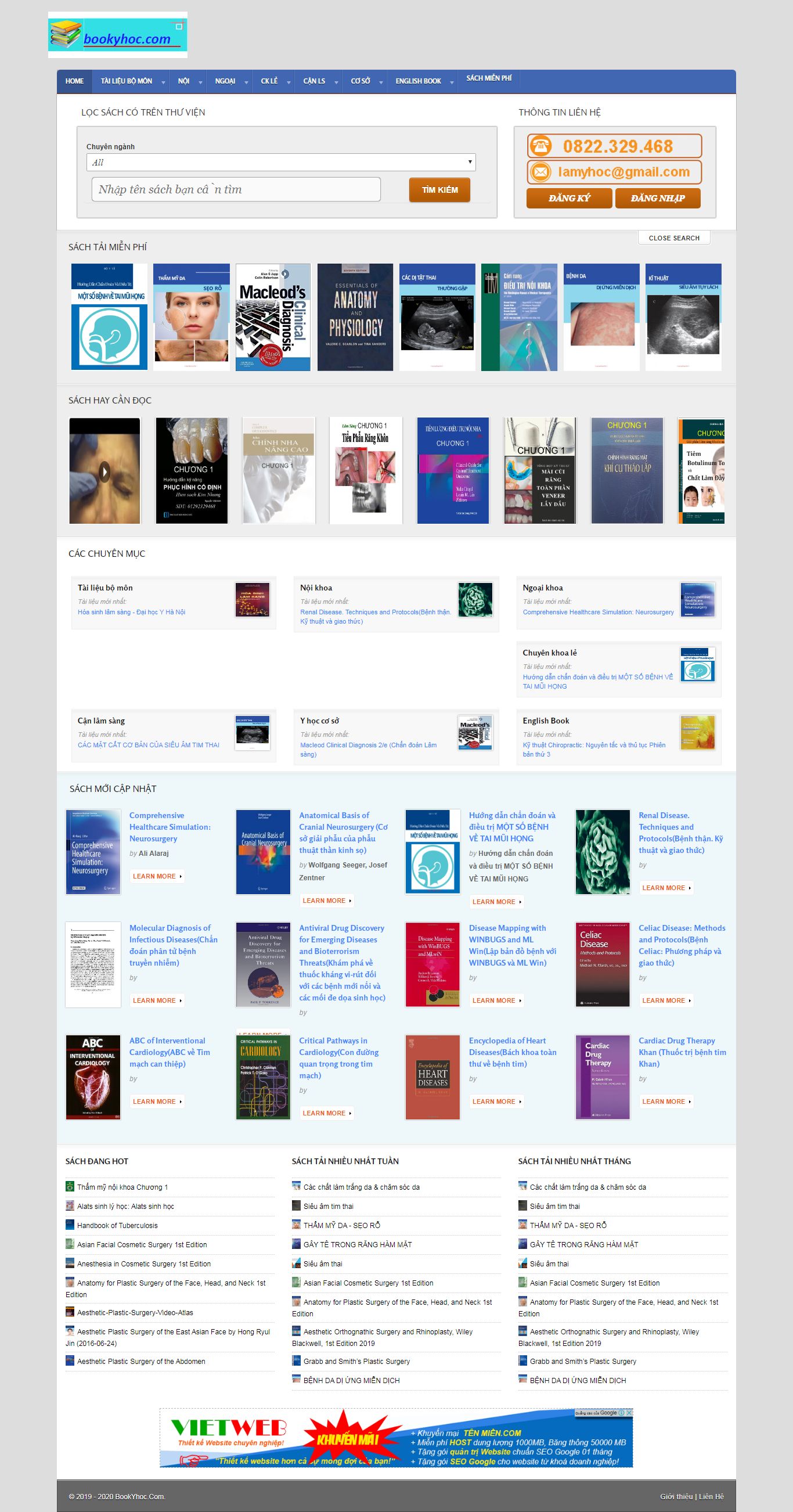 Thiết kế Web mới bookyhoc.com