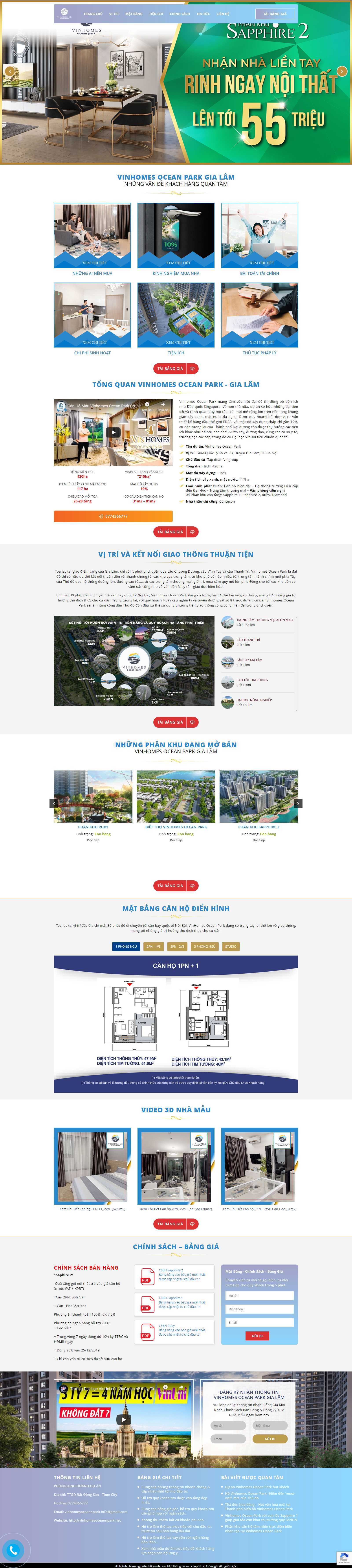 Thiết kế Web bán chung cư vinhomesoceannpark.net