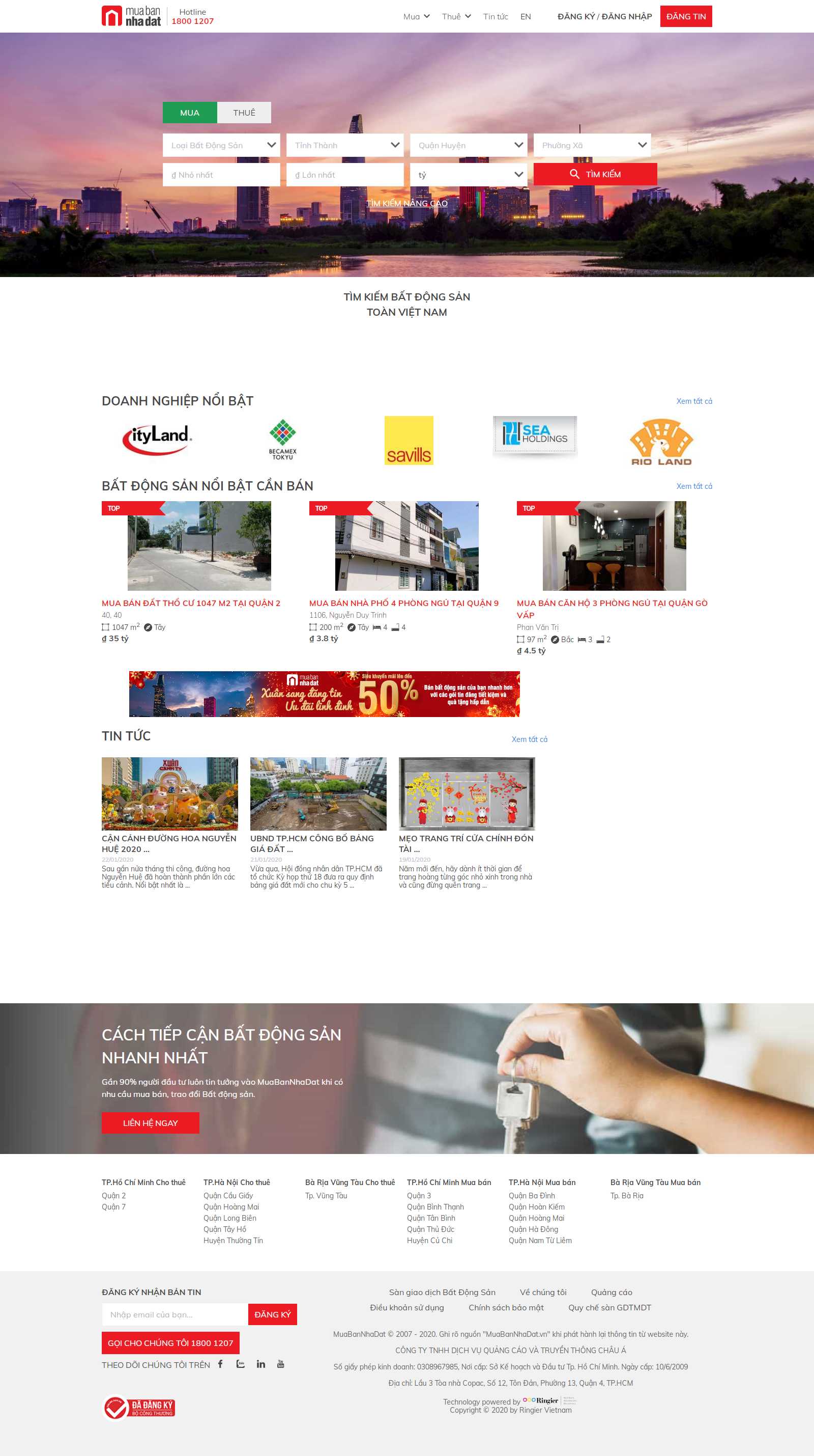 Thiết kế Web bán chung cư muabannhadat.vn