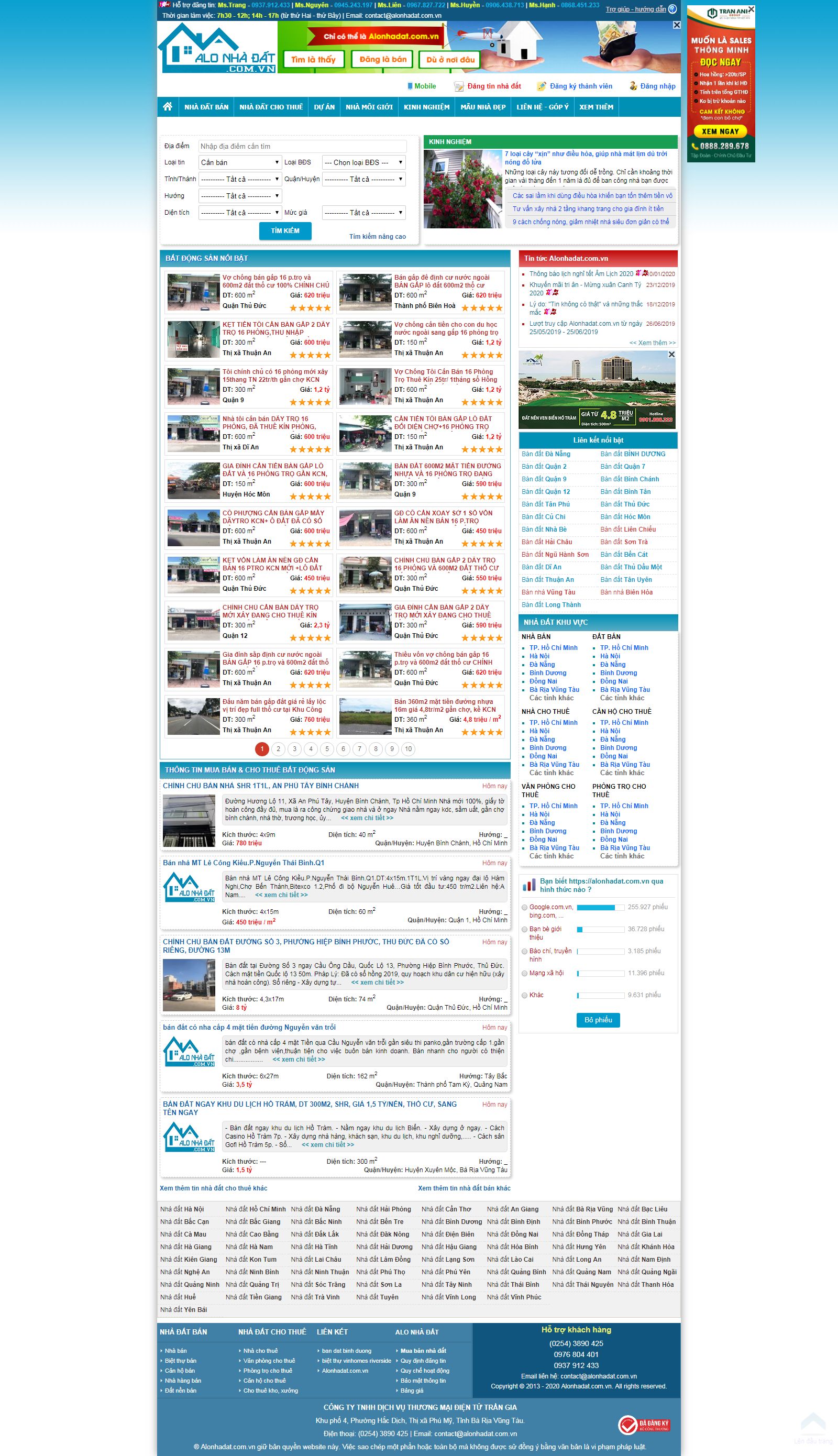 Thiết kế Web bán chung cư alonhadat.com.vn