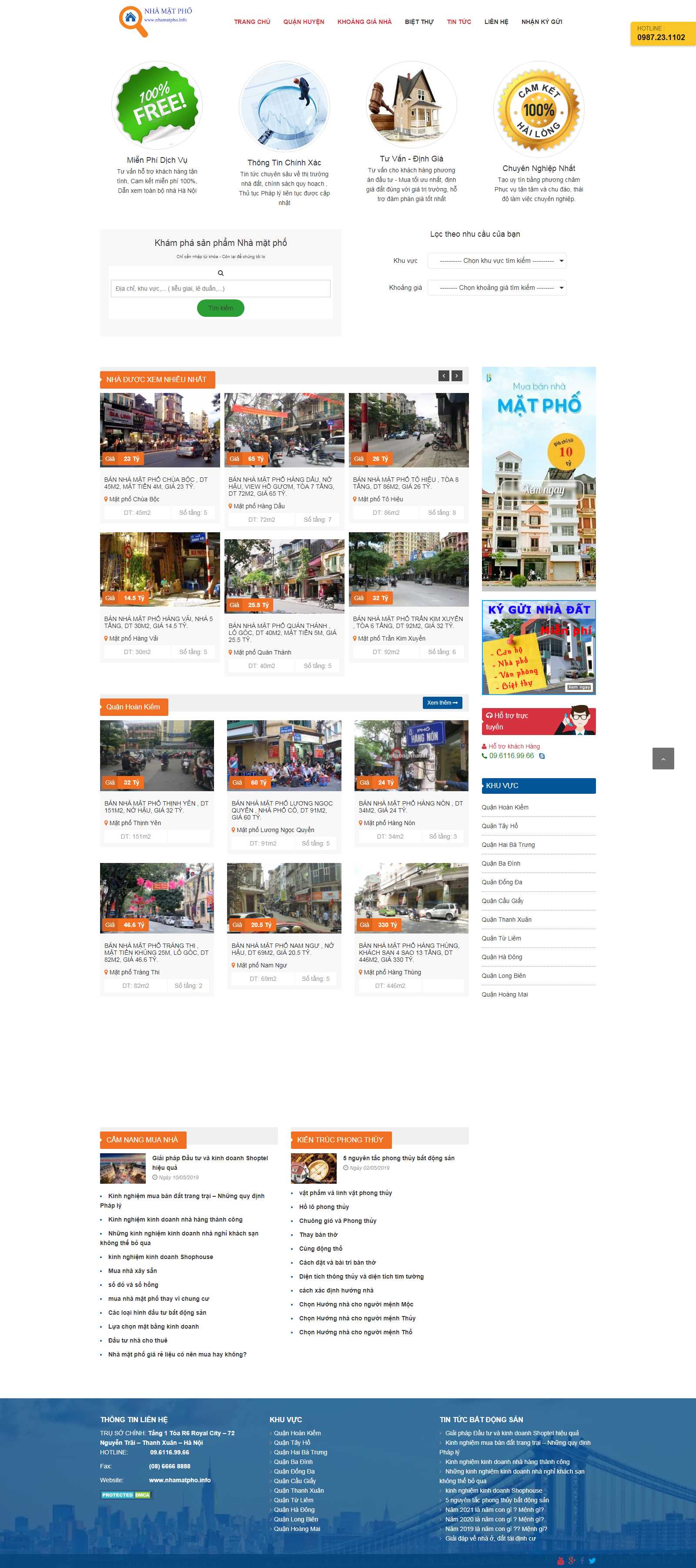 Thiết kế Web bán nhà mặt phố nhamatpho.info