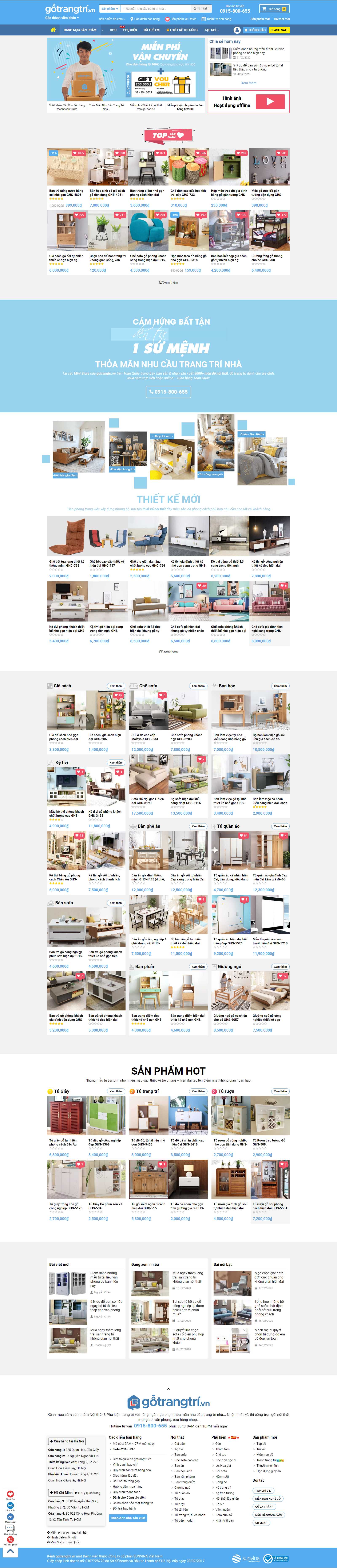 Thiết kế Web bán tủ quần áo gotrangtri.vn