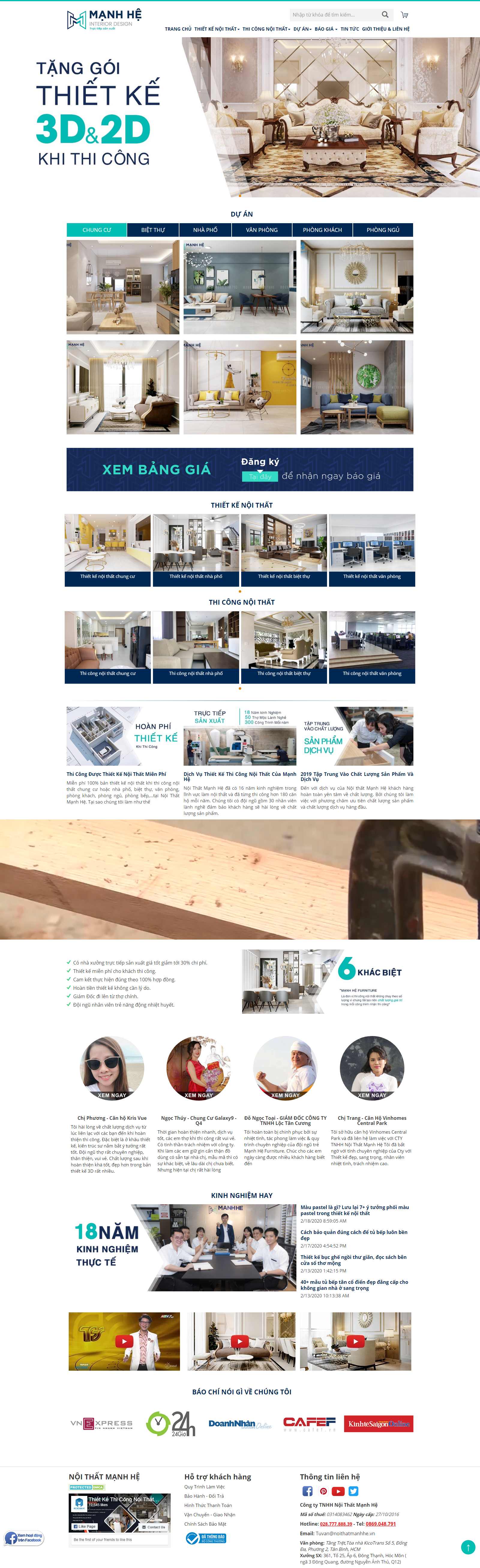 Thiết kế Web bán tủ quần áo noithatmanhhe.vn