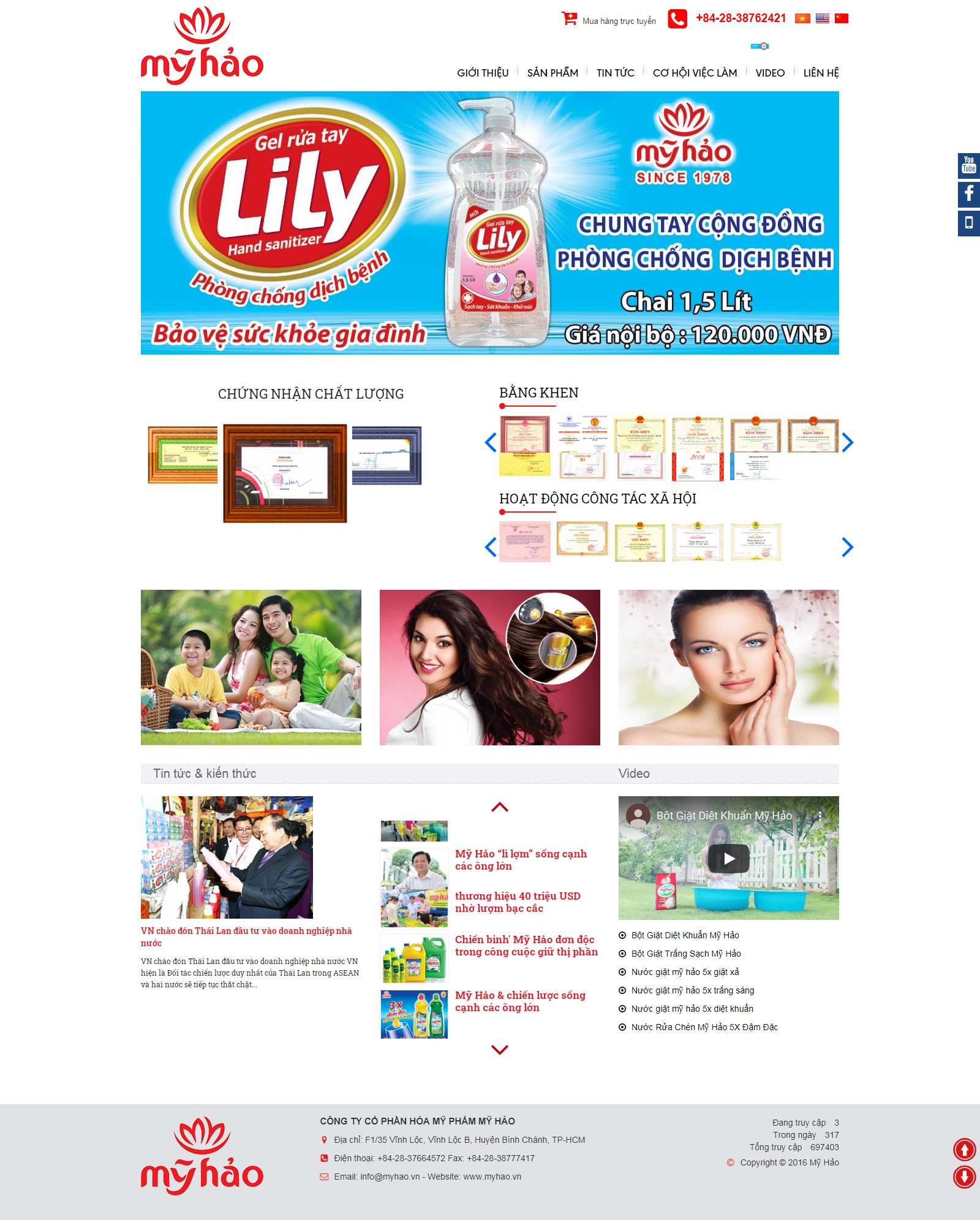 Thiết kế Web bán nước rửa chén bát myhao.vn