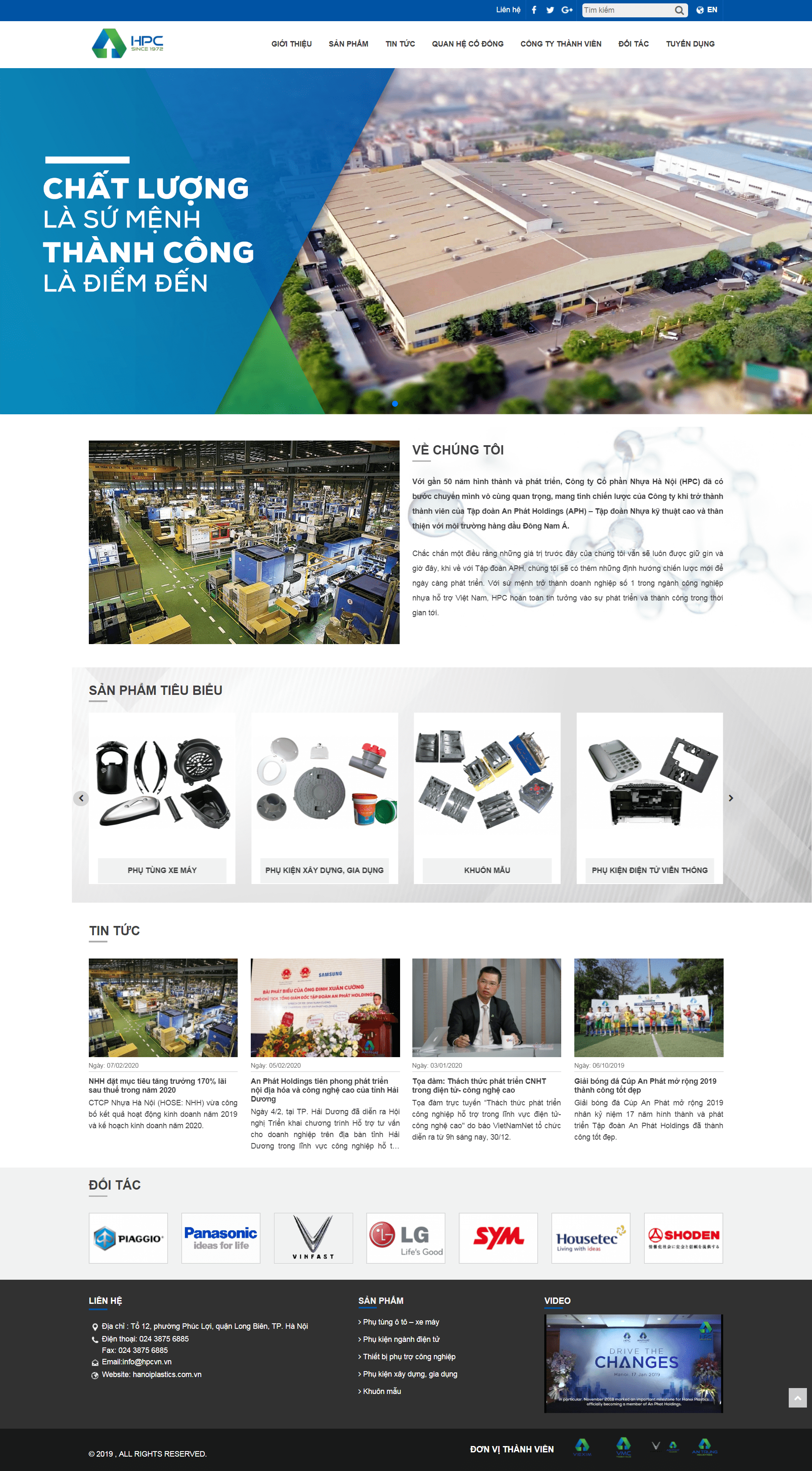 Thiết kế Web nhà máy hanoiplastics.com.vn