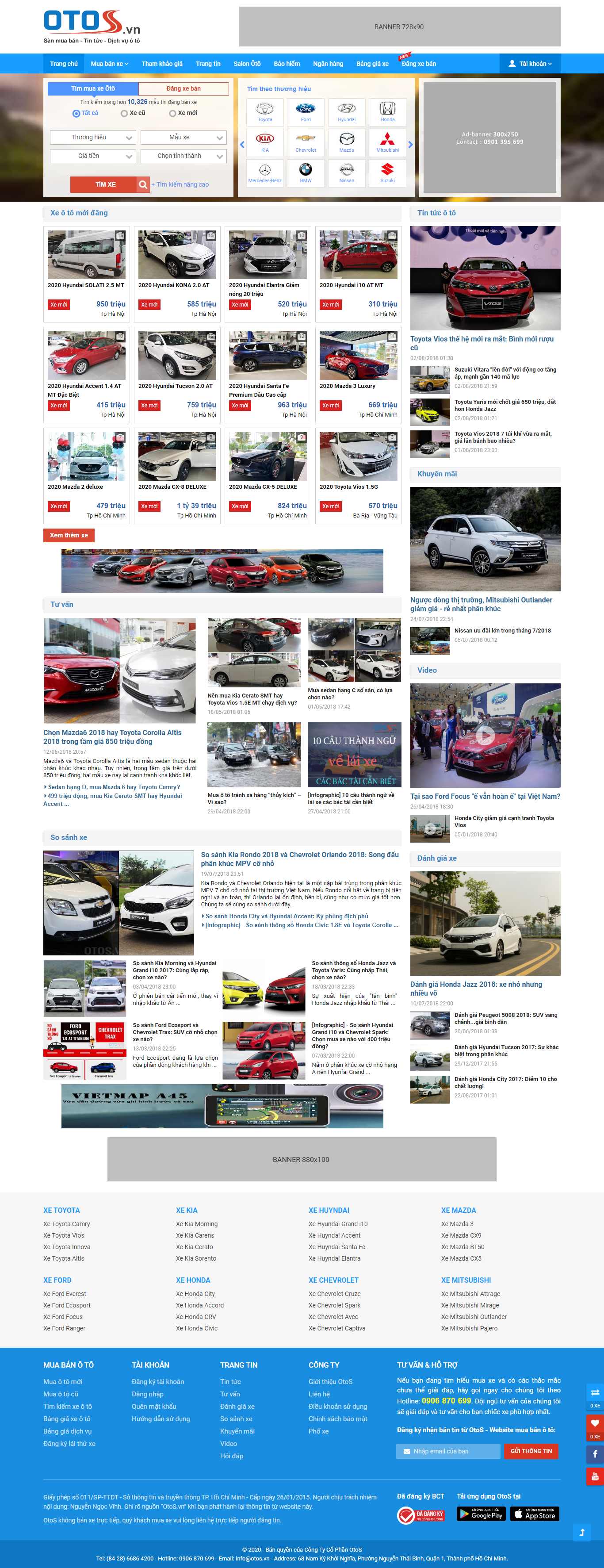 Thiết kế Web xe hơi otos.vn