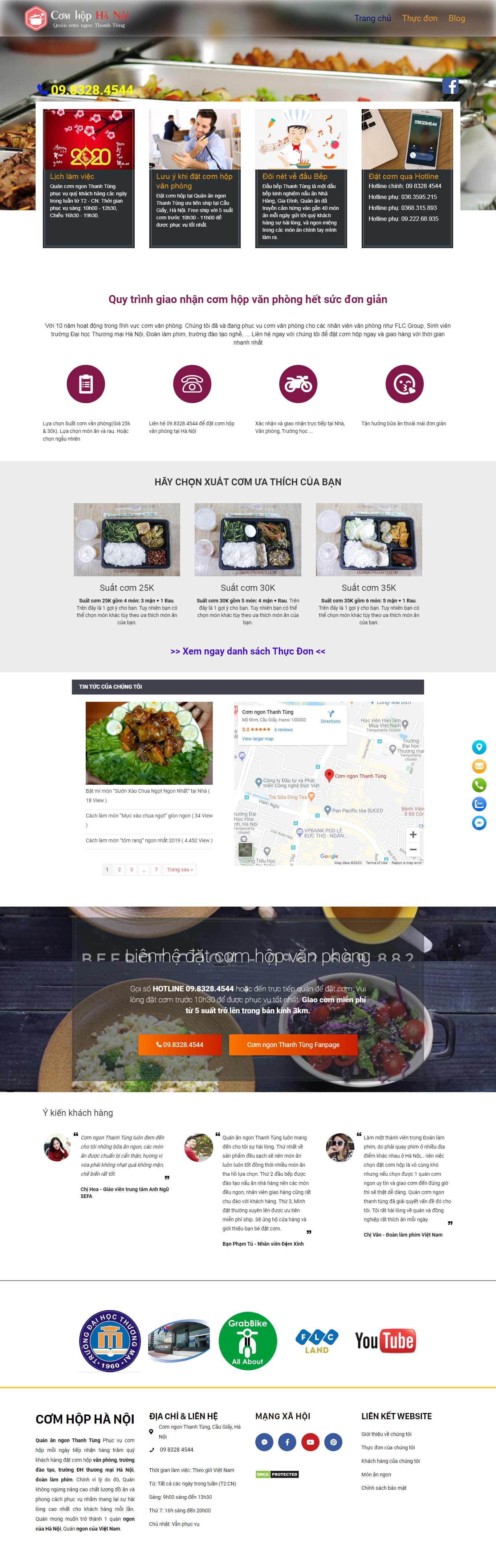Thiết kế Web cơm văn phòng comhophanoi.com