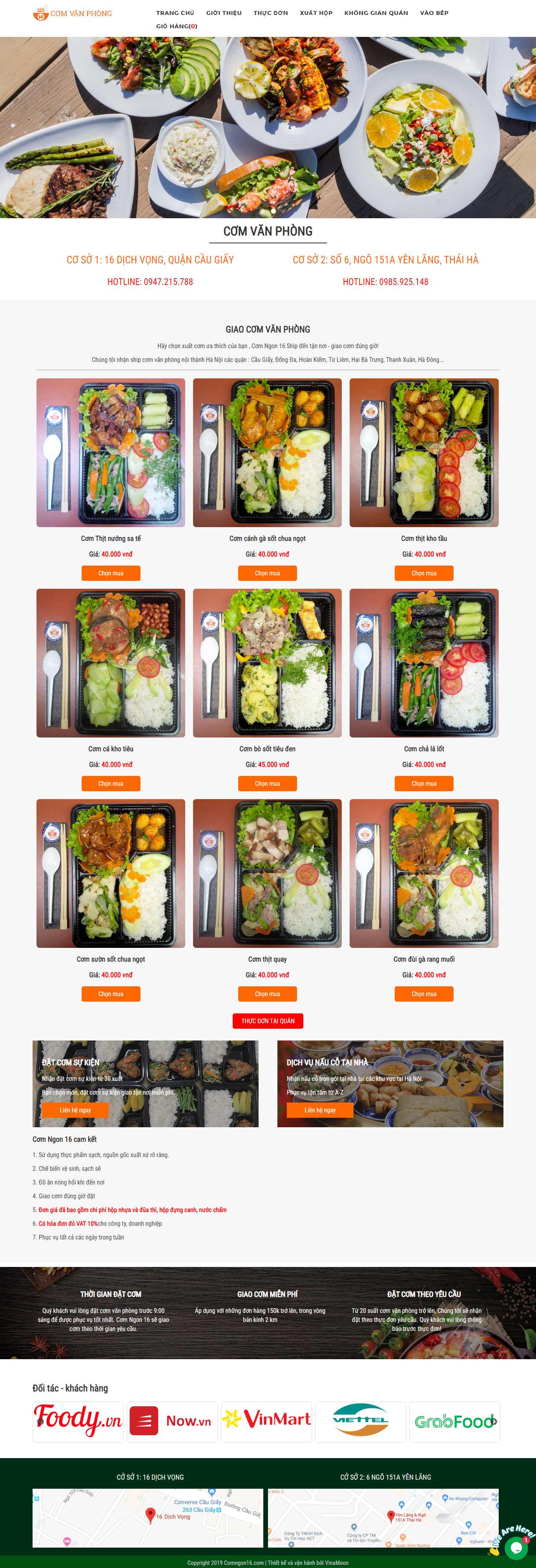 Thiết kế Web cơm văn phòng comngon16.com