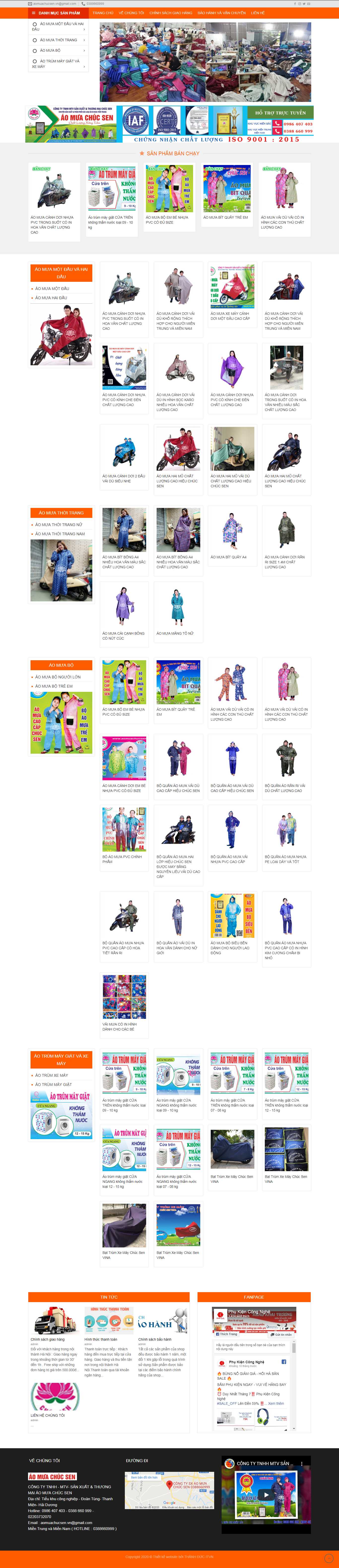 Thiết kế Web áo mưa aomuasaigon.vn