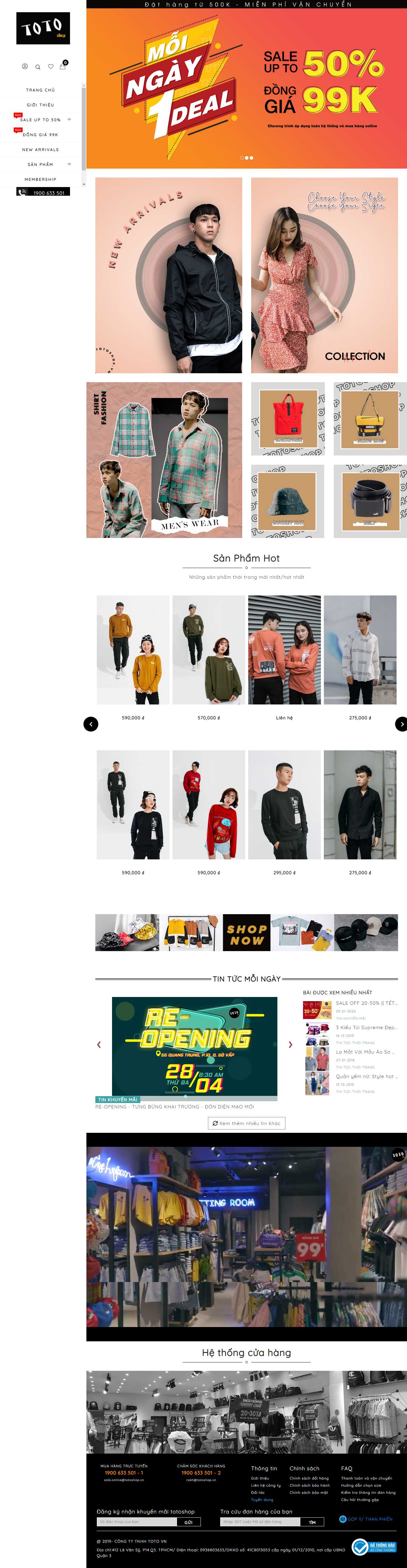 Thiết kế Web áo thun totoshop.vn