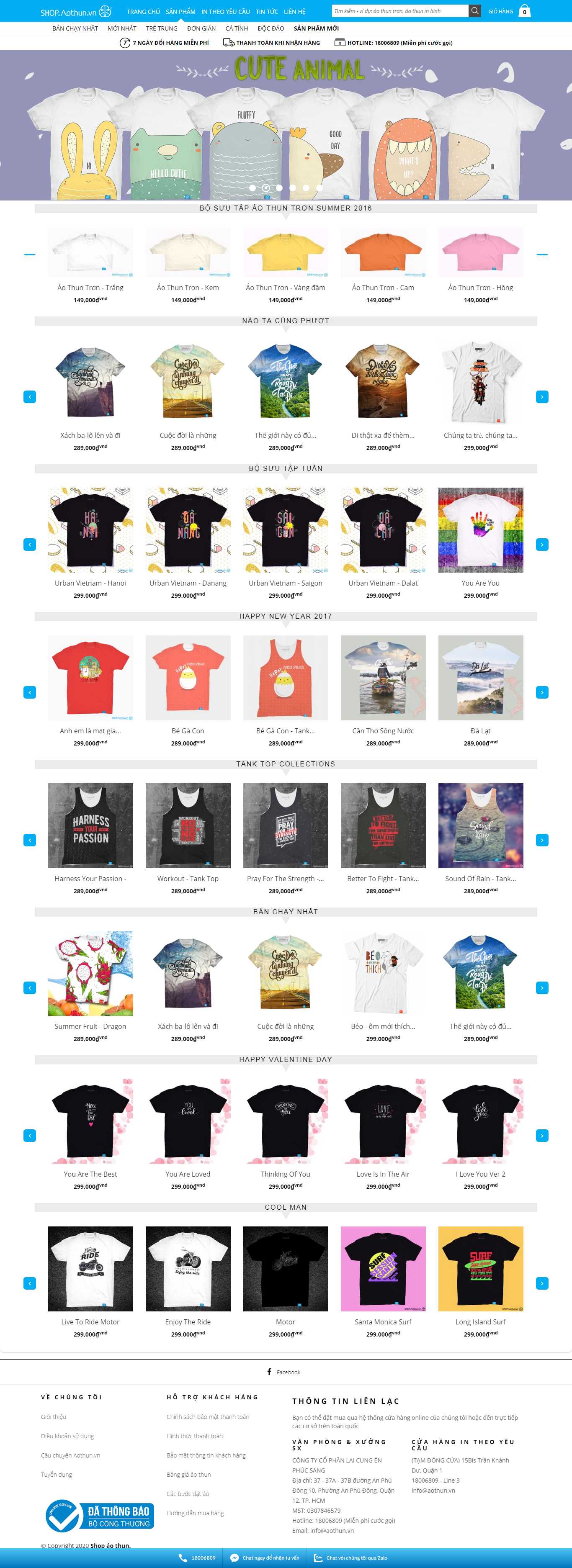 Thiết kế Web áo thun shop.aothun.vn
