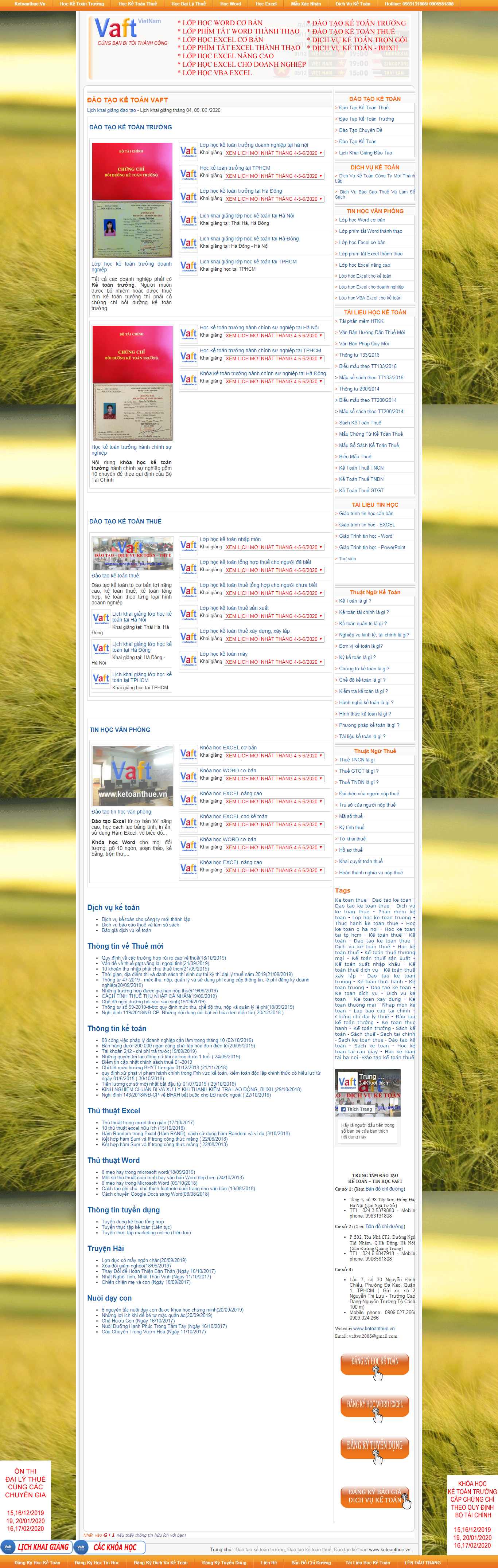Thiết kế Web đào tạo kế toán ketoanthue.vn