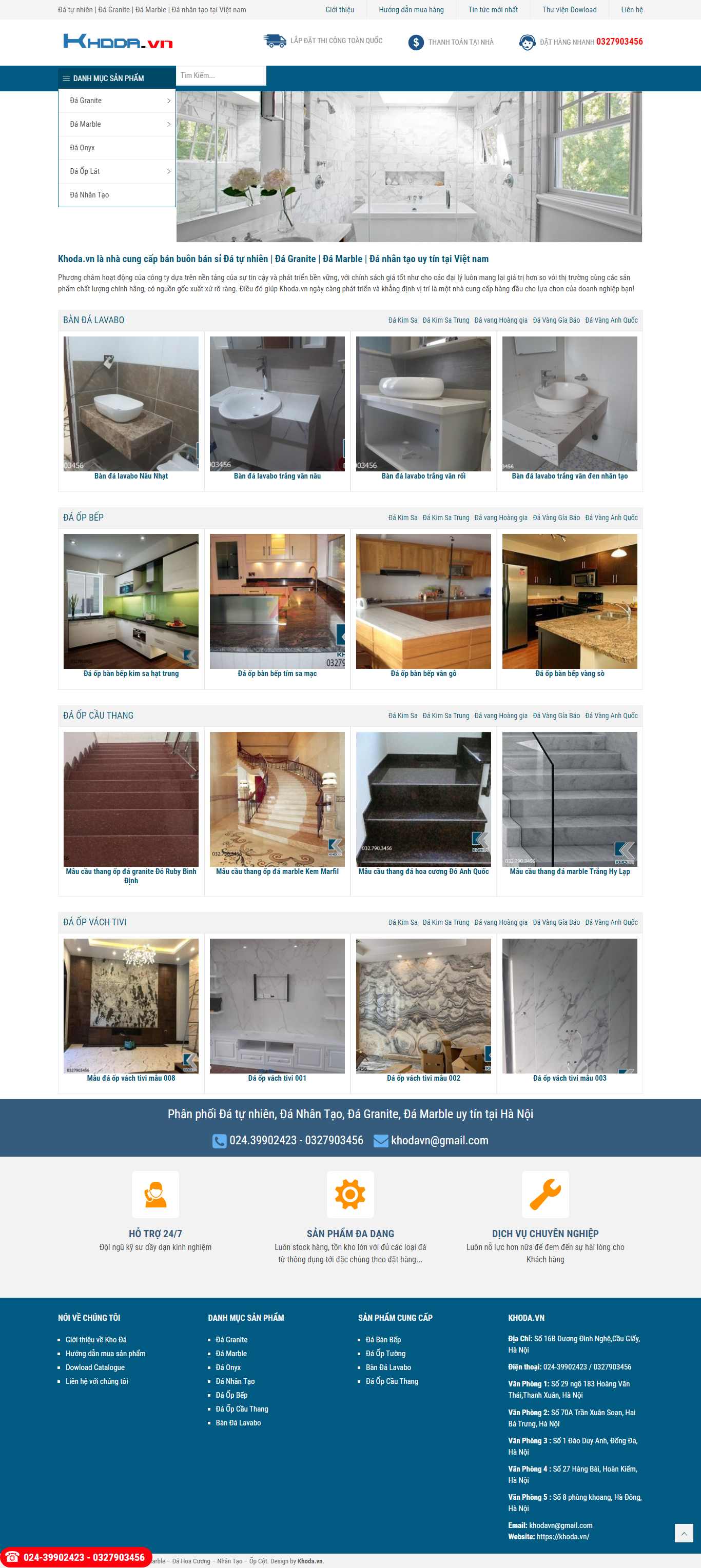 Thiết kế Web đá ốp lát khoda.vn