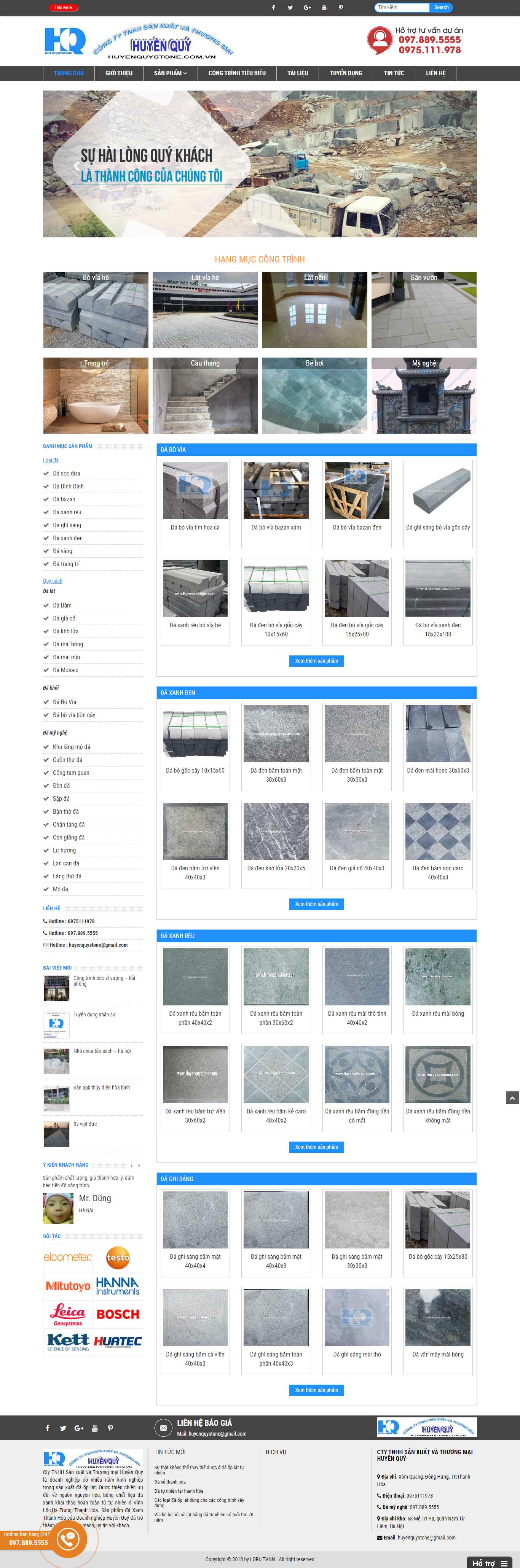 Thiết kế Web đá ốp lát huyenquystone.com.vn