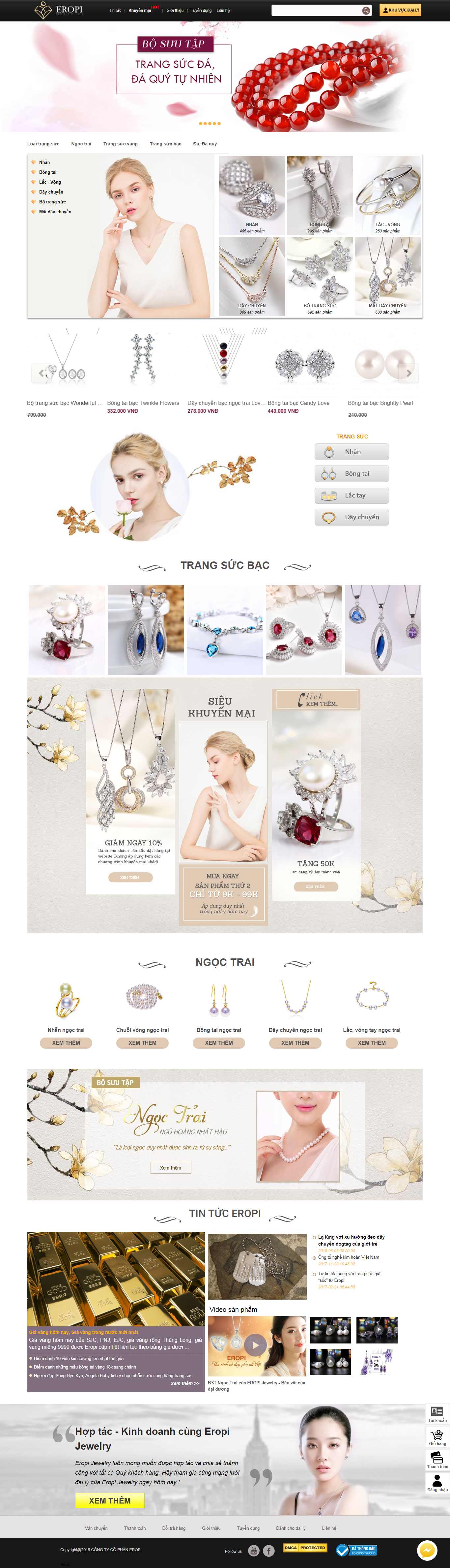 Thiết kế Web đá quý eropi.com
