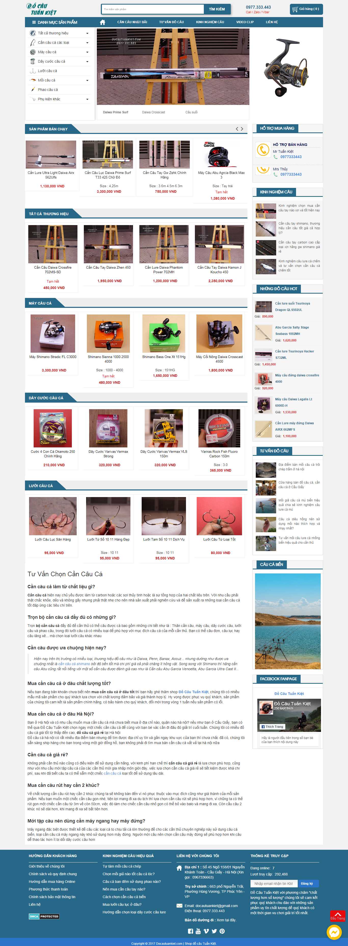 Thiết kế Web đồ câu cá docautuankiet.com