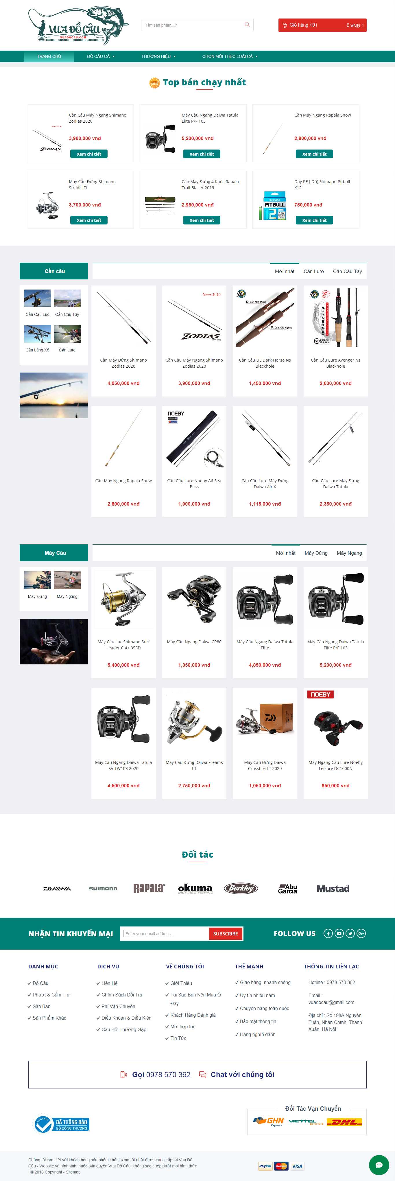 Thiết kế Web đồ câu cá vuadocau.com