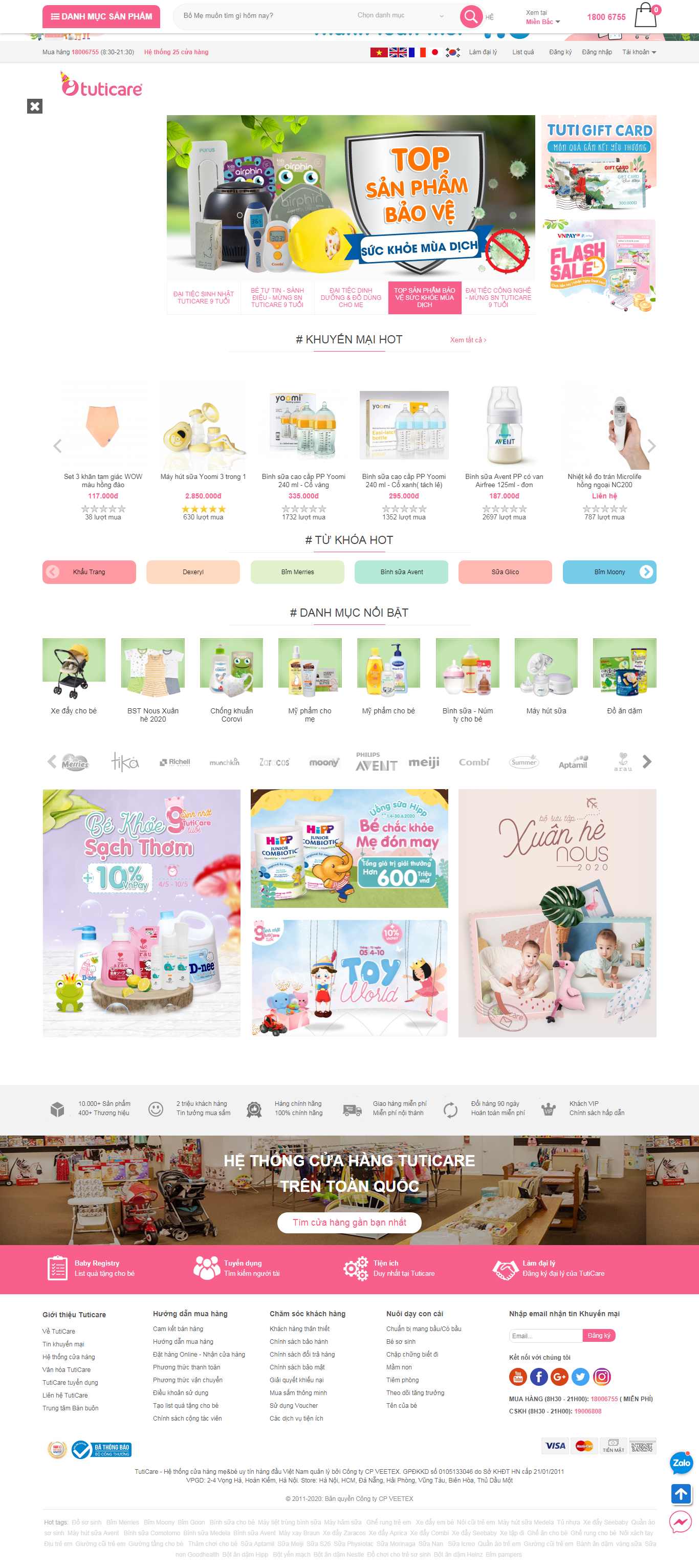 Thiết kế Web đồ chơi trẻ em tuticare.com