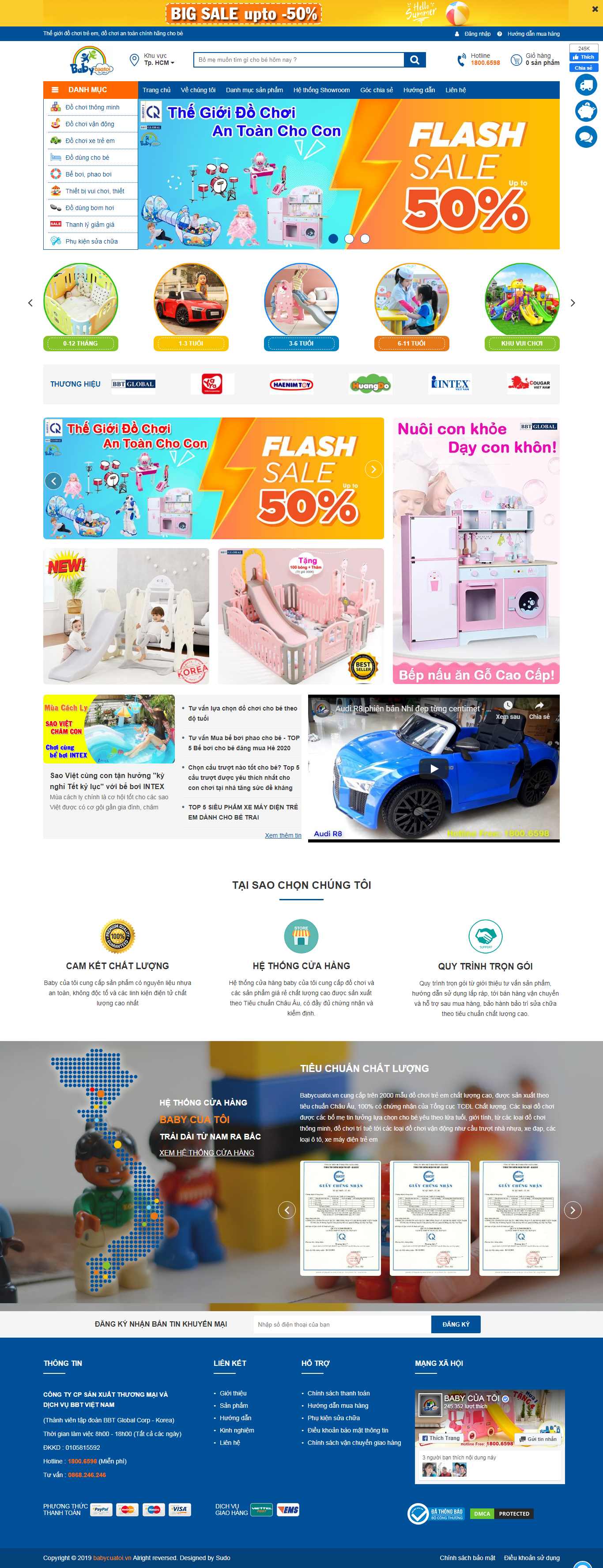 Thiết kế Web đồ chơi trẻ em babycuatoi.vn