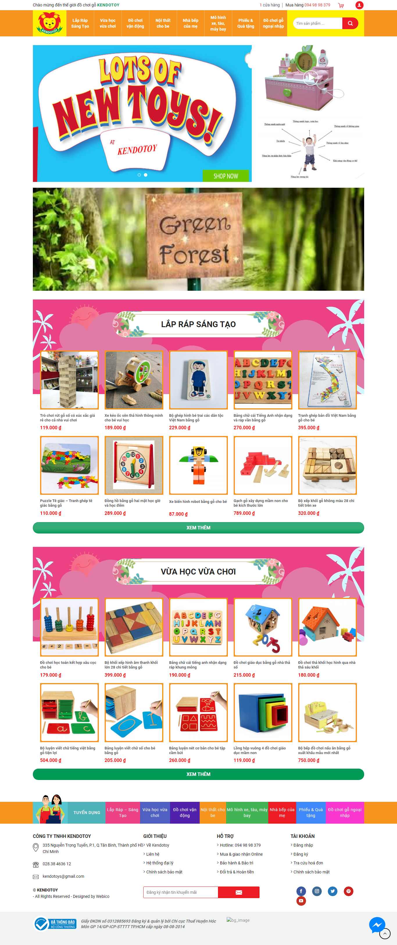 Thiết kế Web đồ chơi trẻ em kendotoy.com
