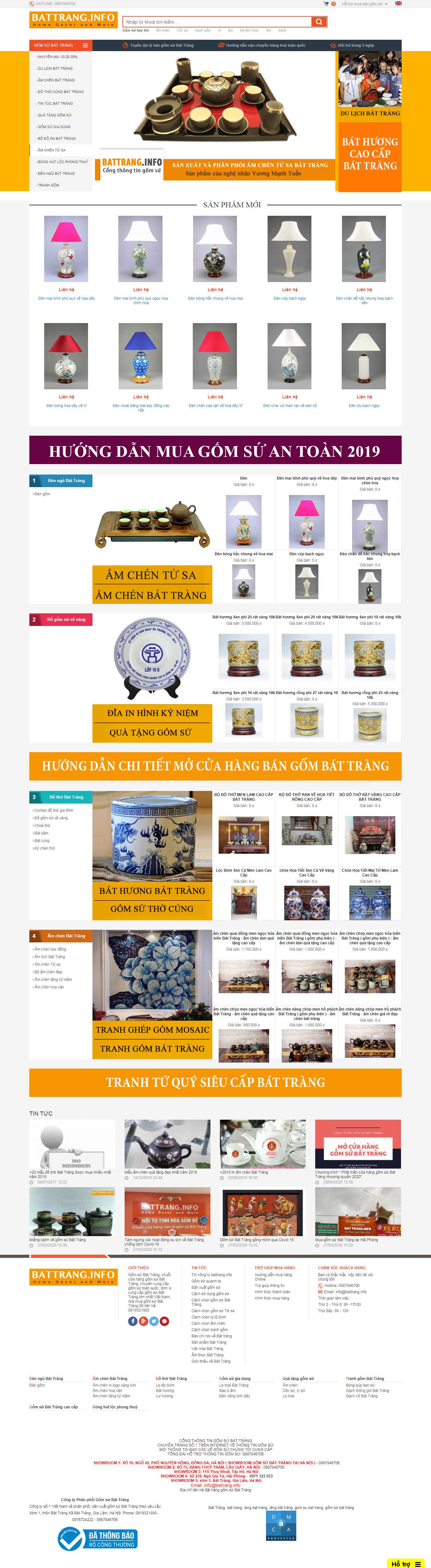 Thiết kế Web đồ gốm sứ battrang.info