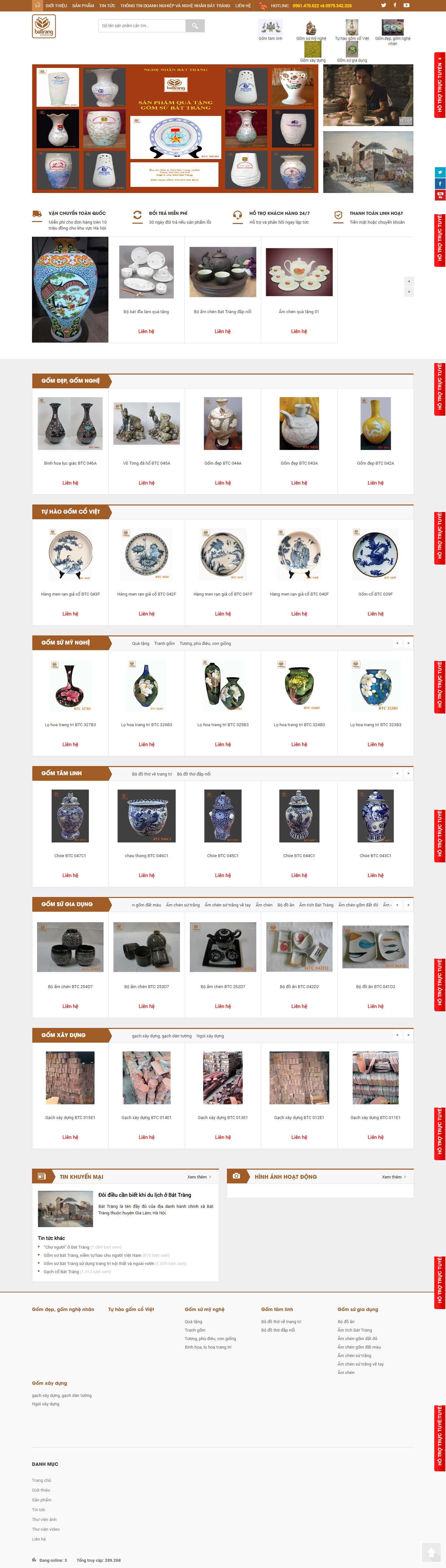 Thiết kế Web đồ gốm sứ nghenhanbattrang.com.vn