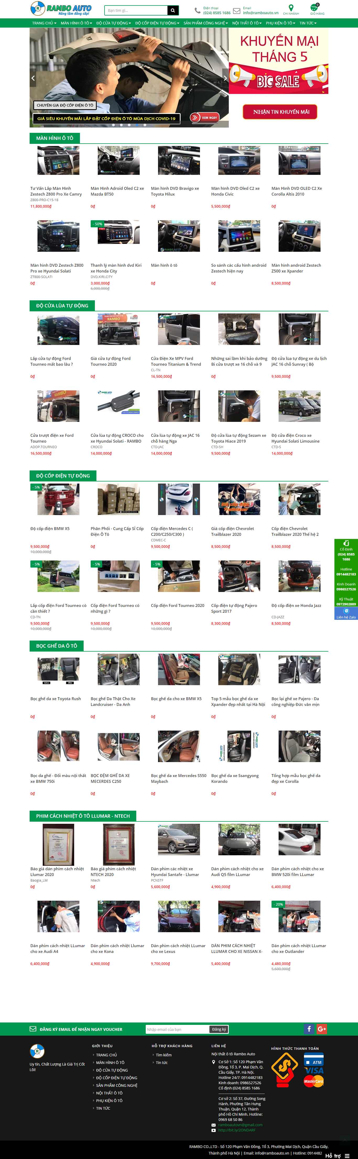 Thiết kế Web đồ chơi ô tô ramboauto.vn