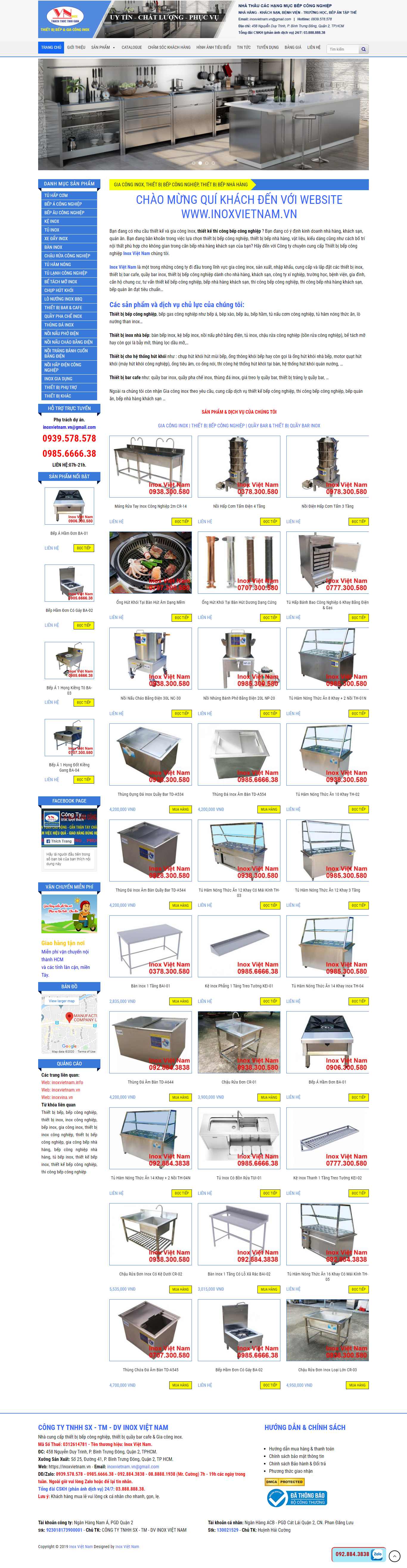 Thiết kế Web đồ dùng inox inoxvietnam.vn
