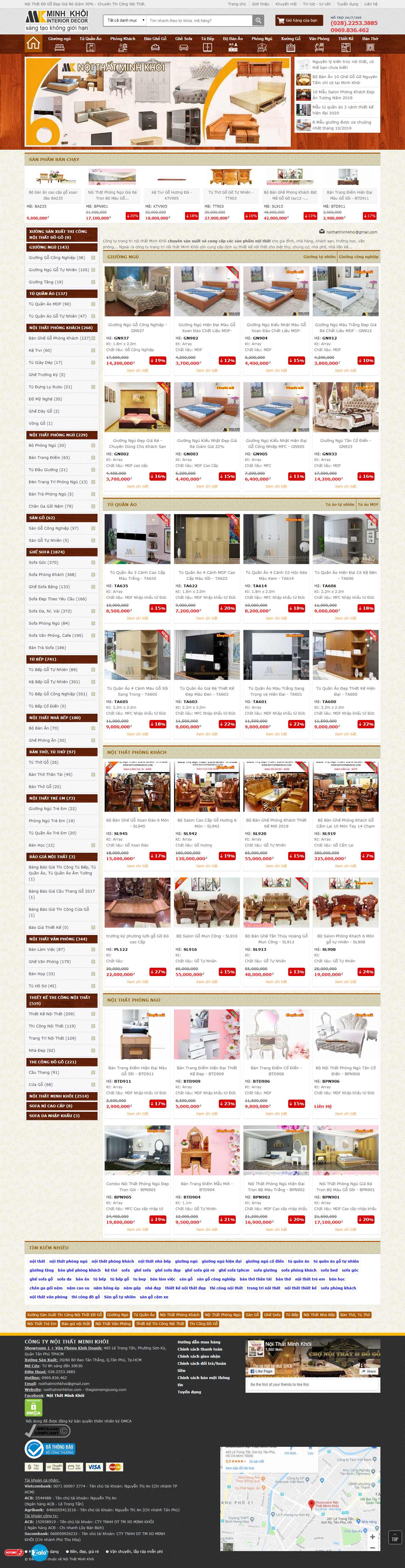 Thiết kế Web đồ gỗ noithatminhkhoi.com