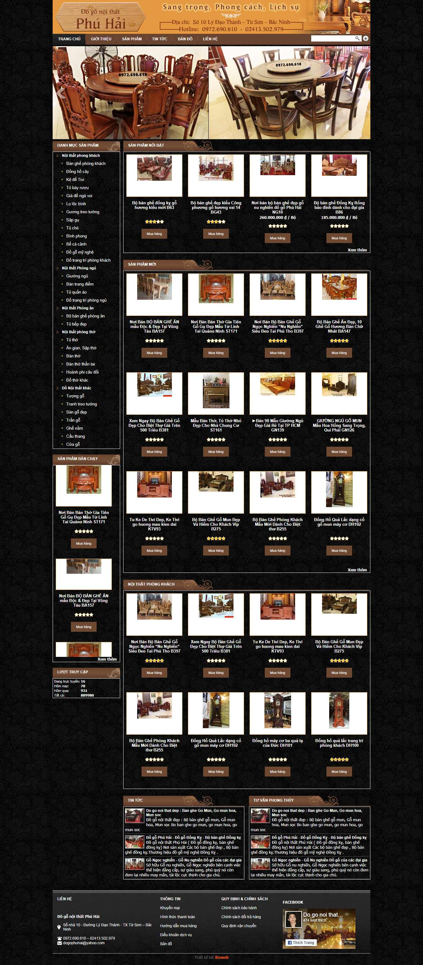 Thiết kế Web đồ gỗ bobanghedongky.com