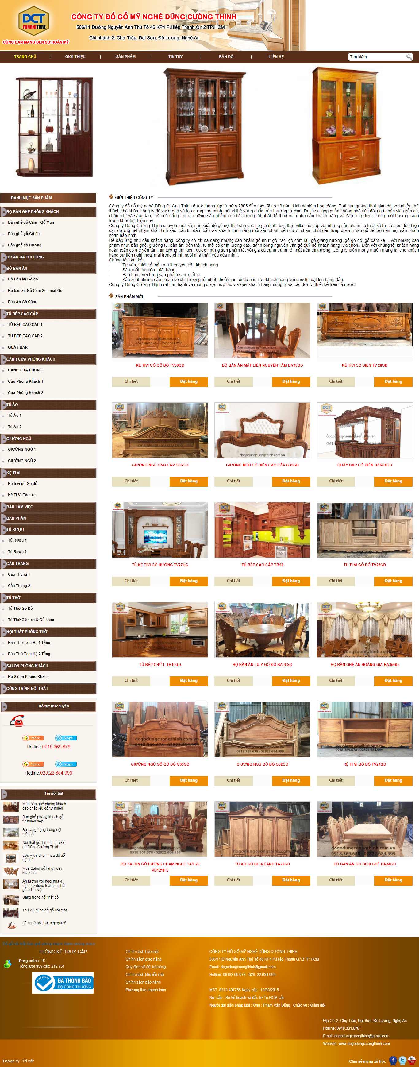 Thiết kế Web đồ gỗ dogodungcuongthinh.com