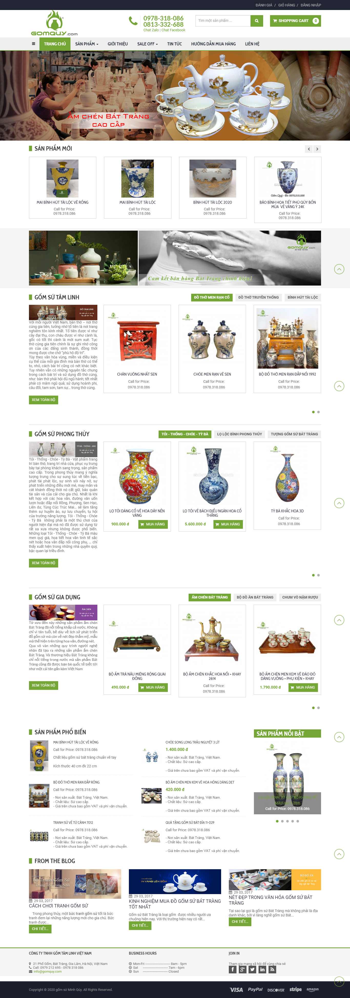 Thiết kế Web đồ gốm sứ gomquy.com
