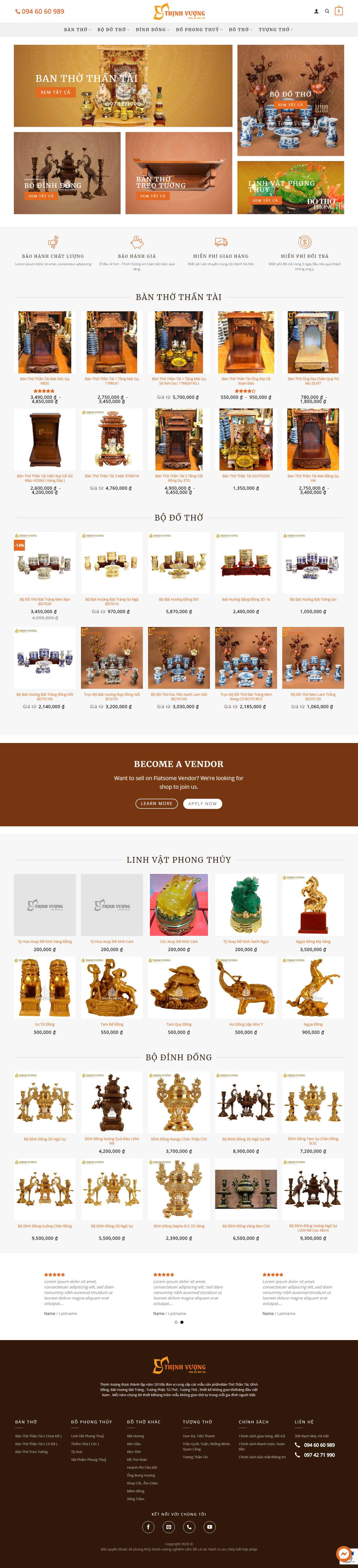 Thiết kế Web đồ thờ cúng dothothinhvuong.vn