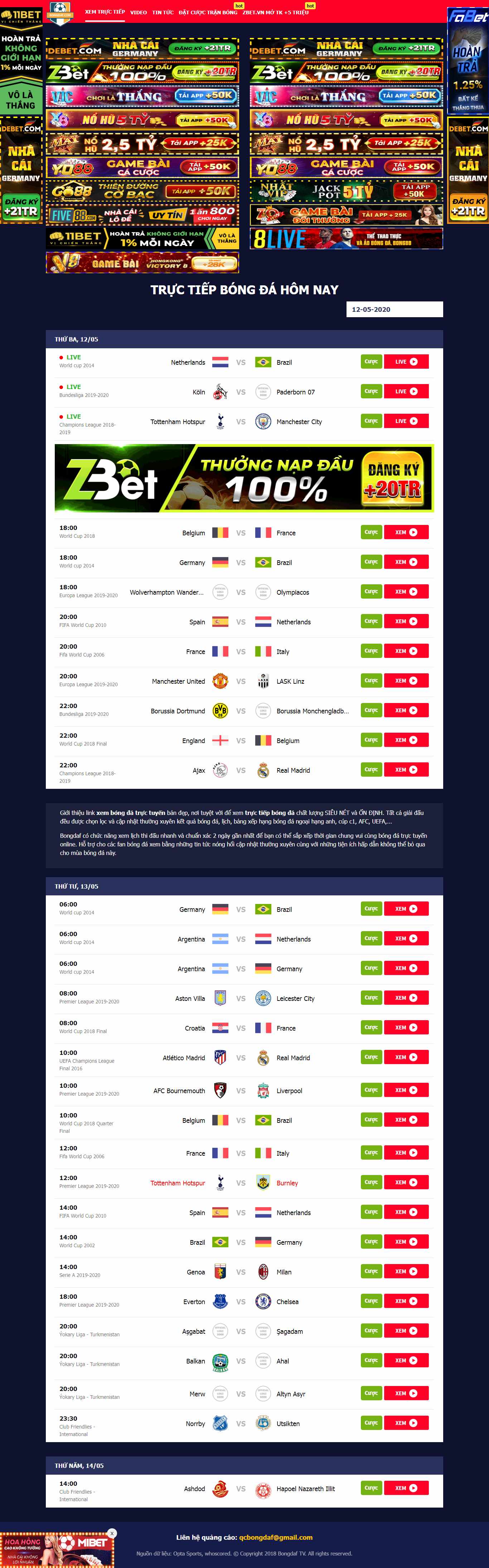 Thiết kế Web bóng đa bongdat.com