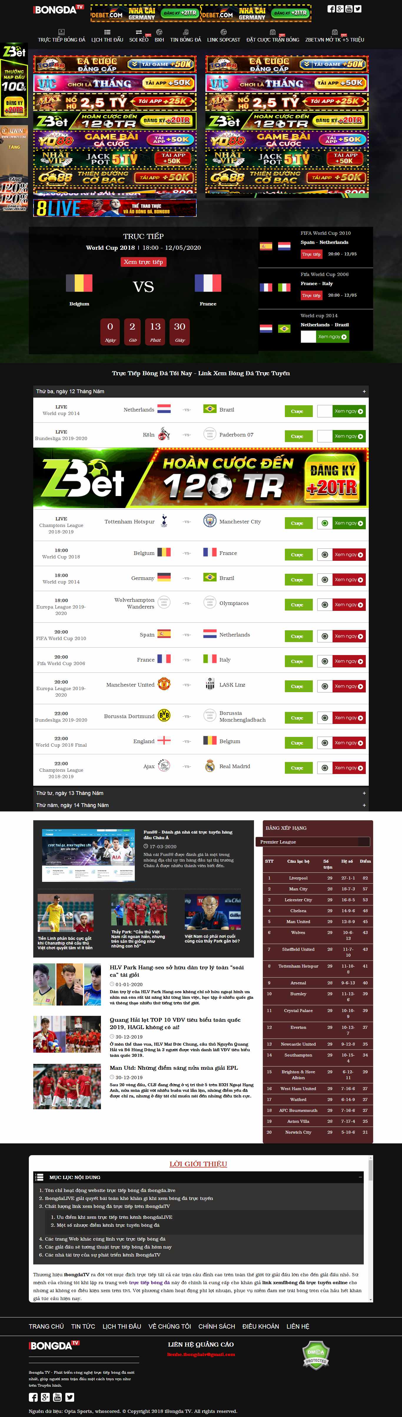 Thiết kế Web bóng đa ibongda.live